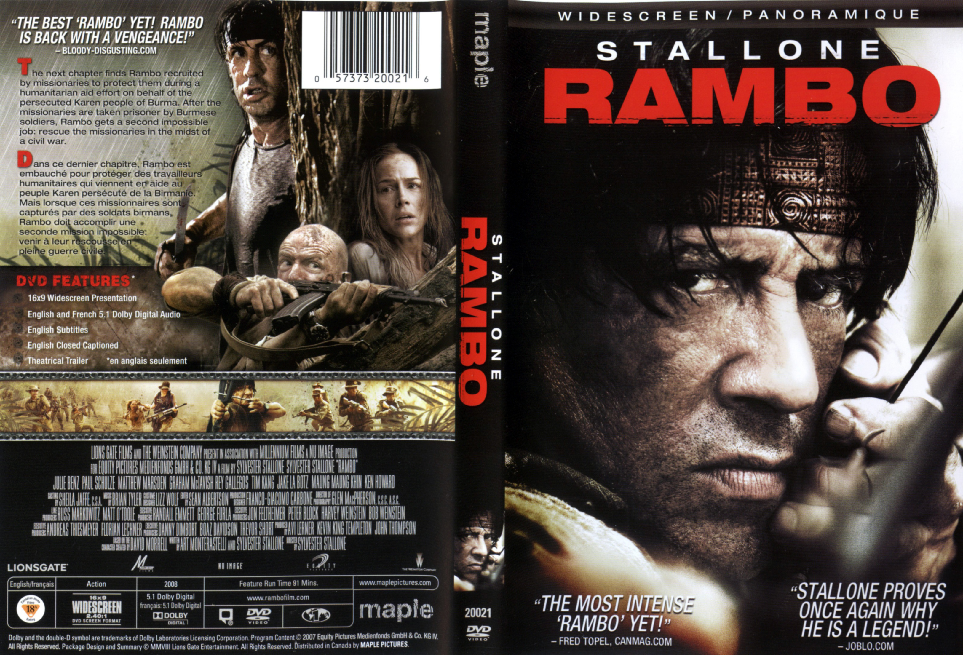 Jaquette DVD Rambo (2008) Zone 1