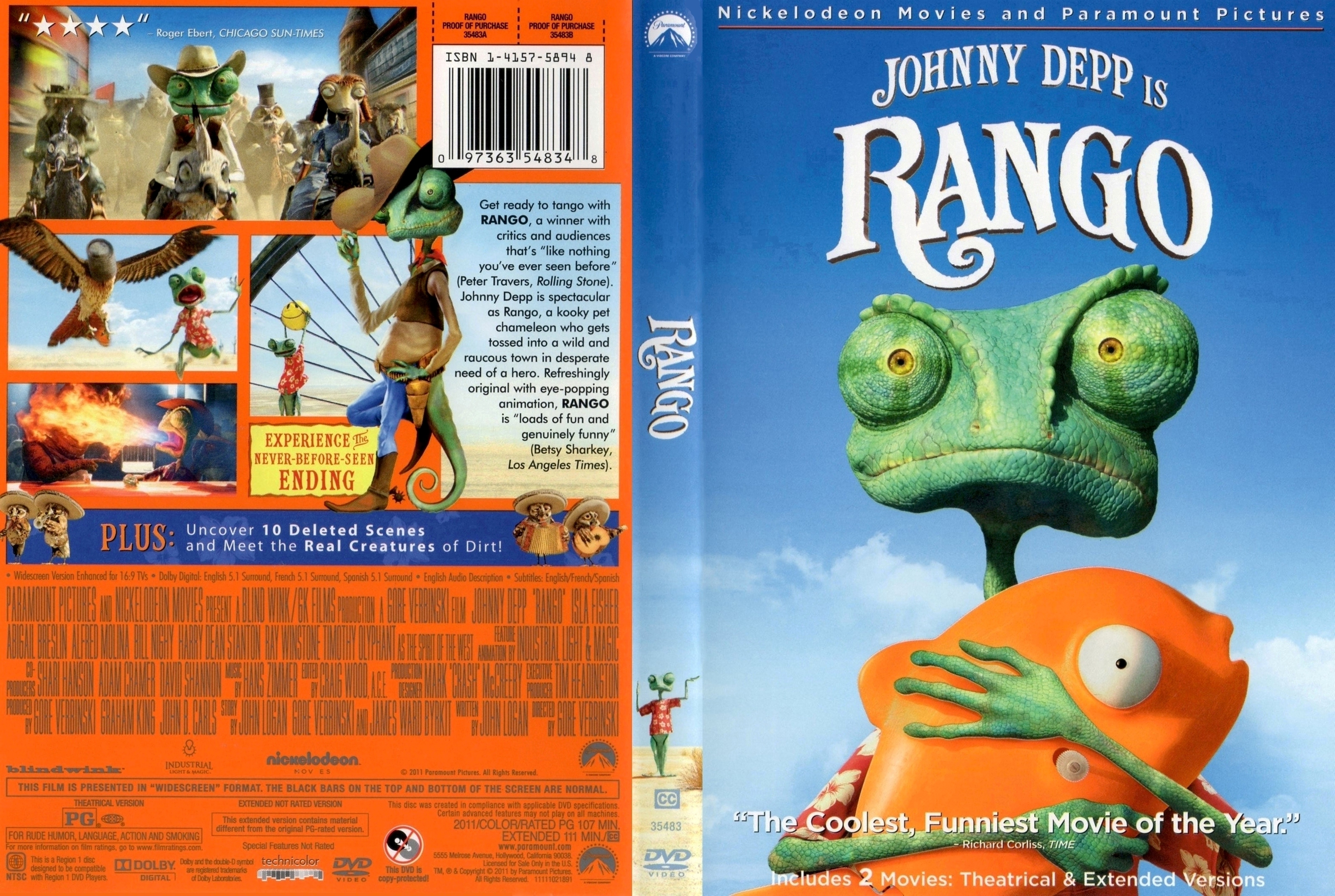 Jaquette DVD Rango Zone 1