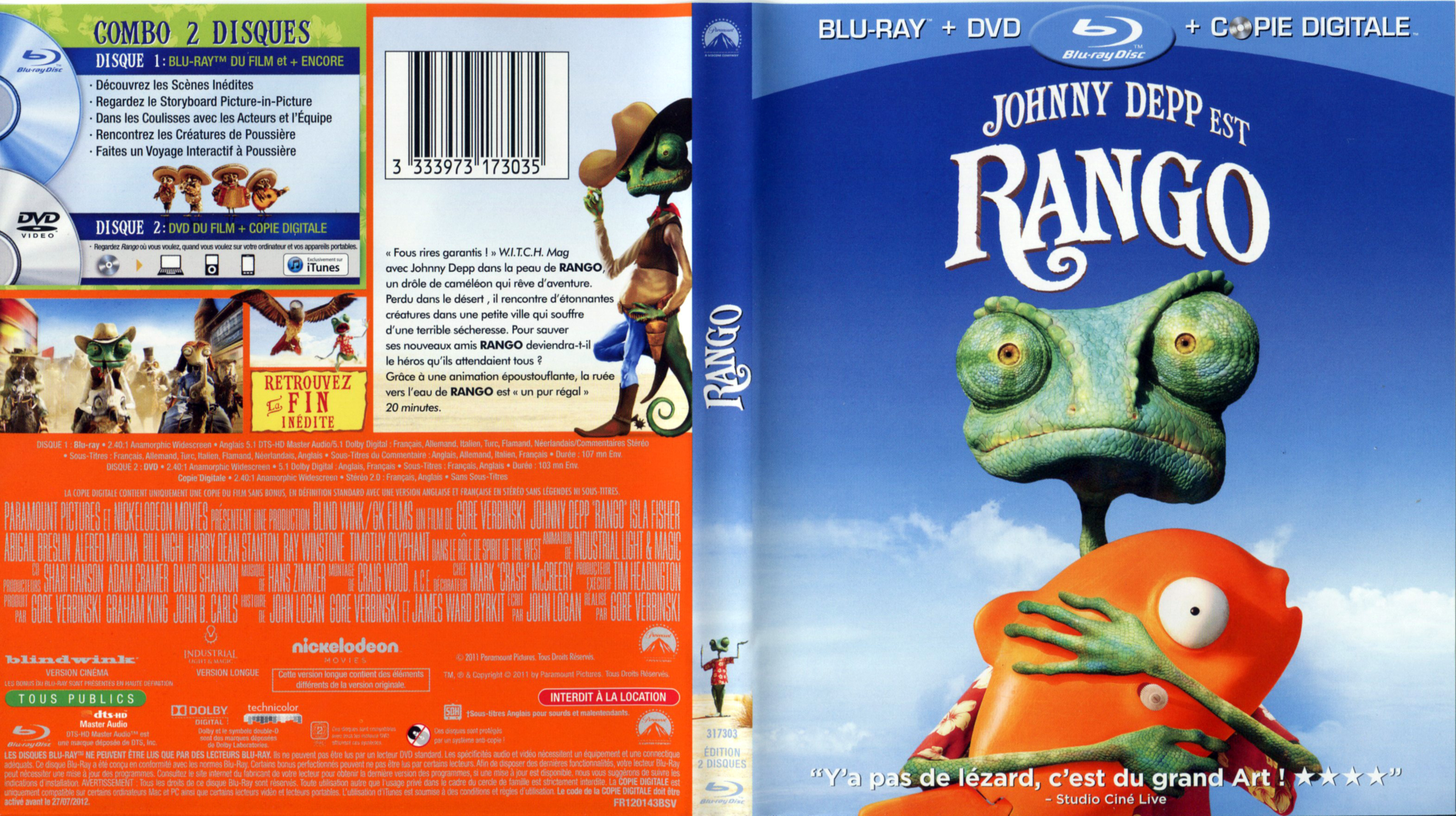 Jaquette DVD Rango (BLU-RAY)