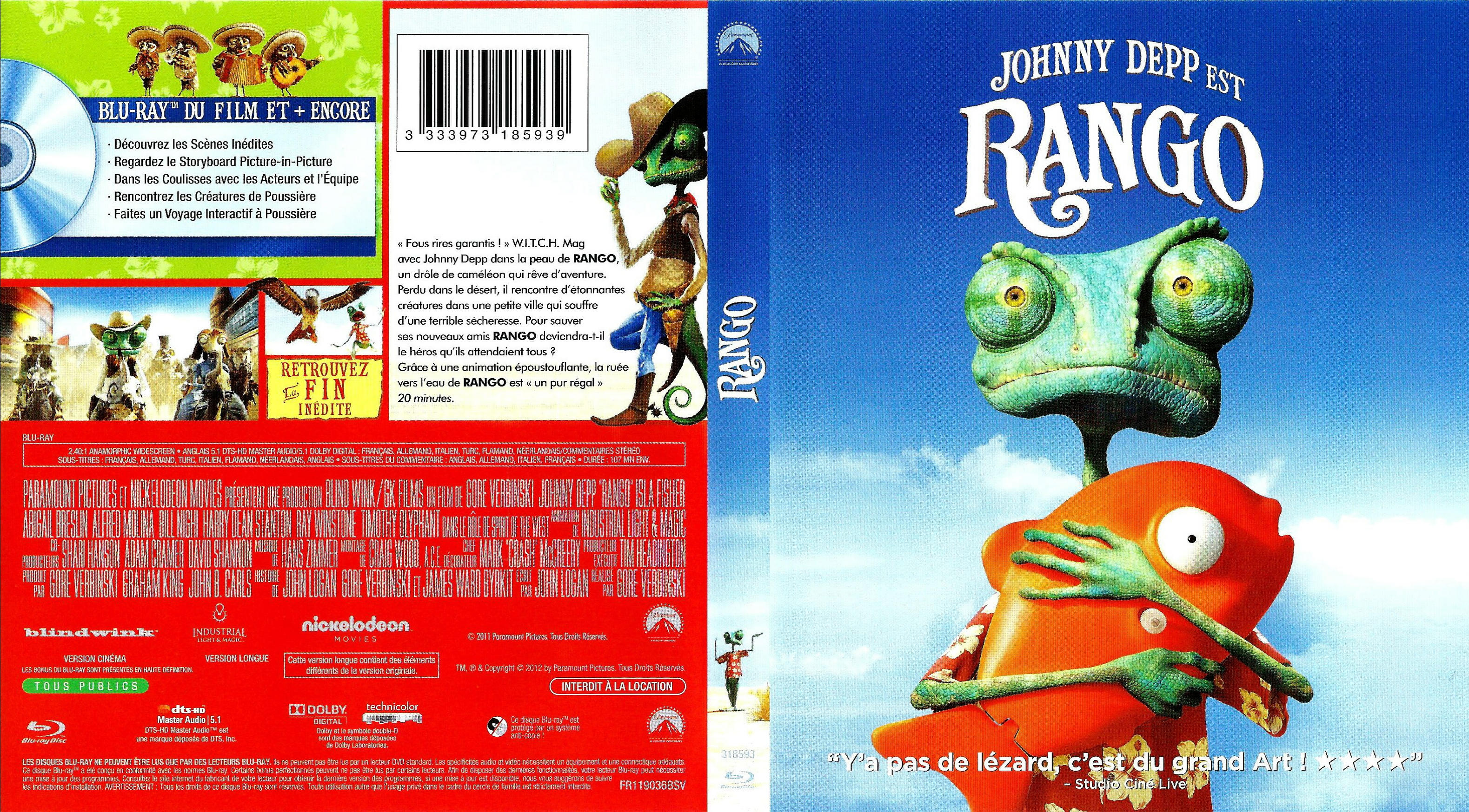 Jaquette DVD Rango (BLU-RAY) v2