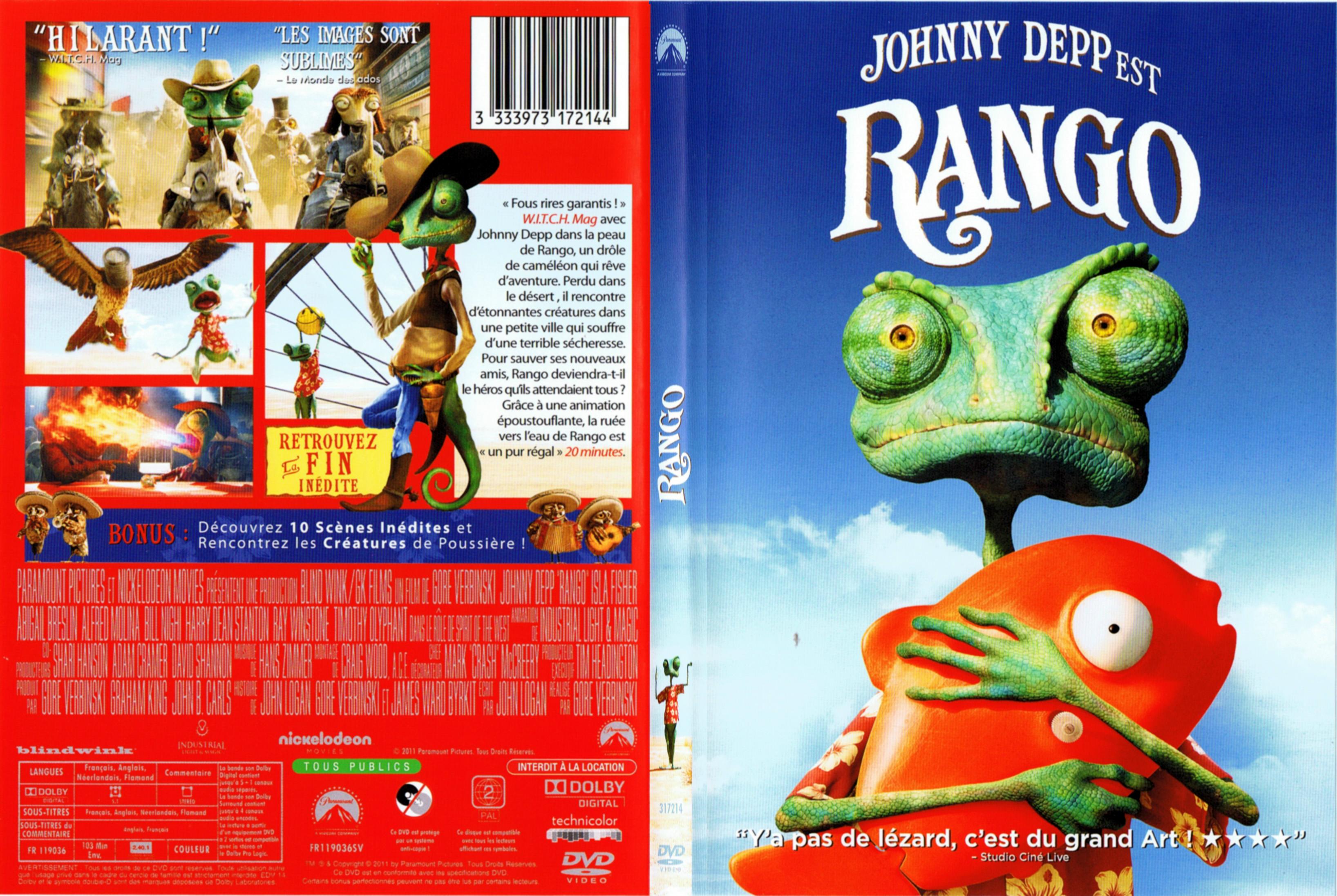 Jaquette DVD Rango - SLIM