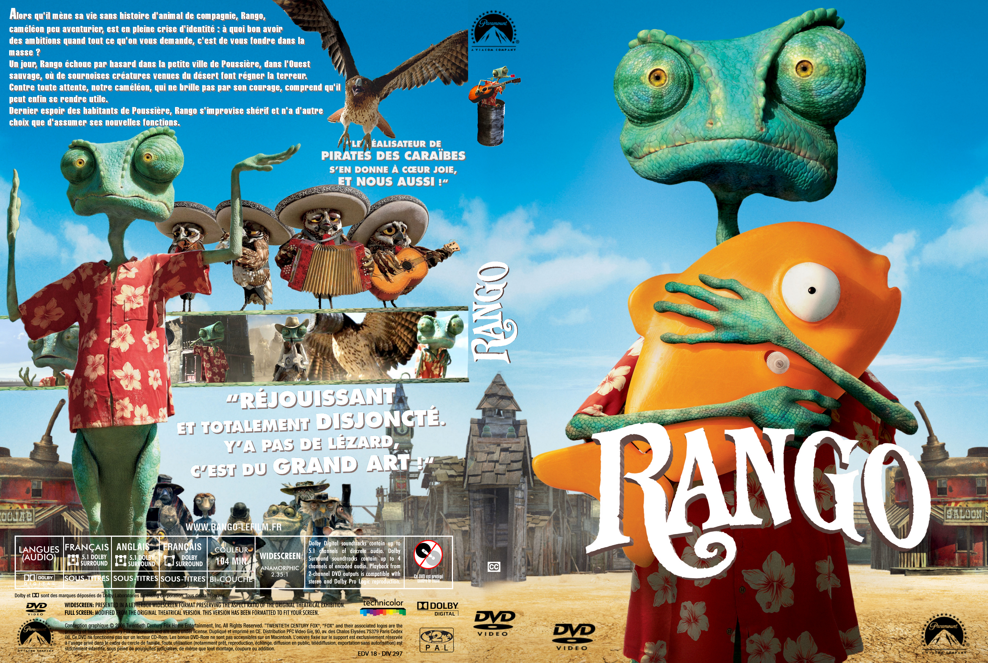 Jaquette DVD Rango custom