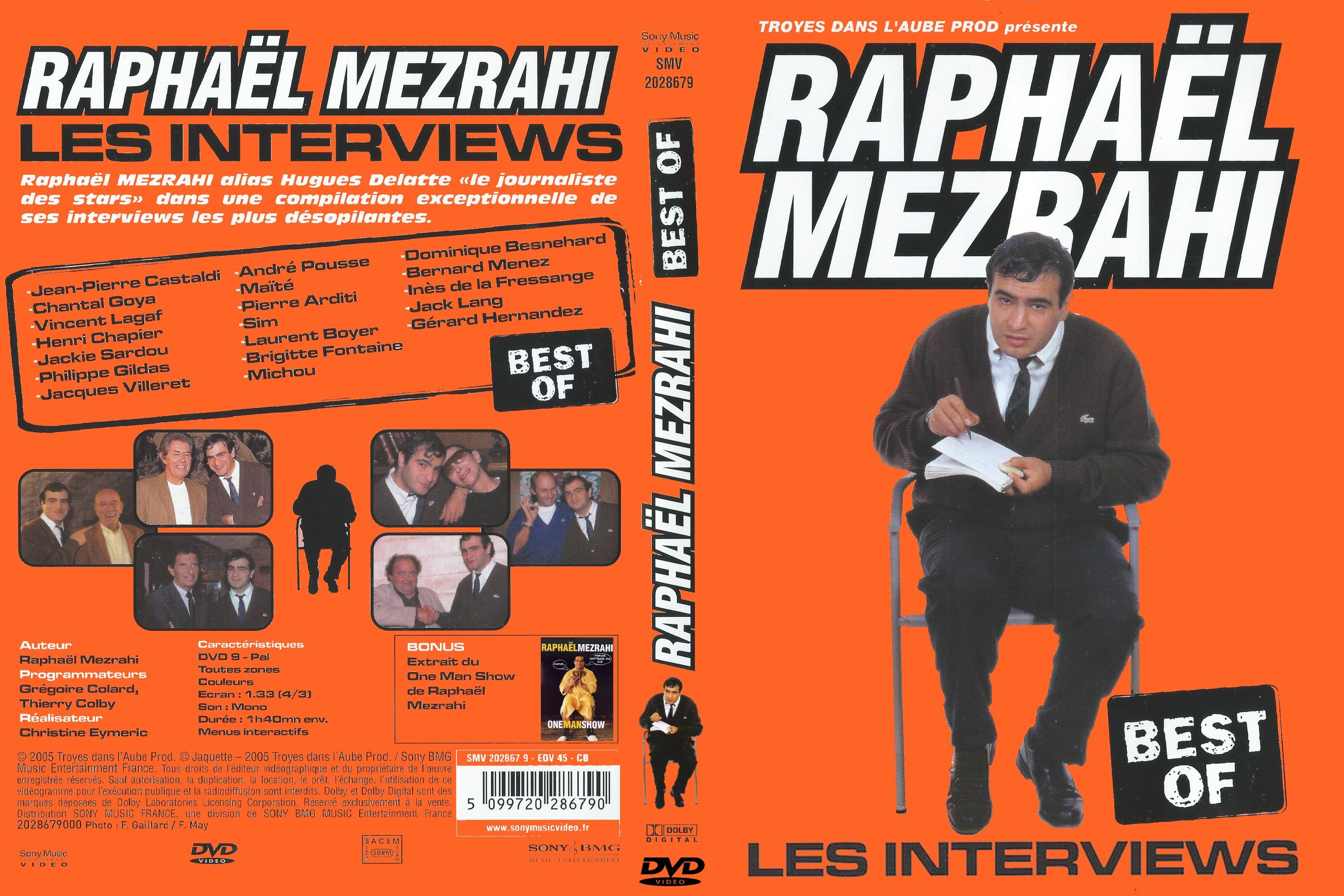 Jaquette DVD Raphael Mezrahi Les Interviews Best of
