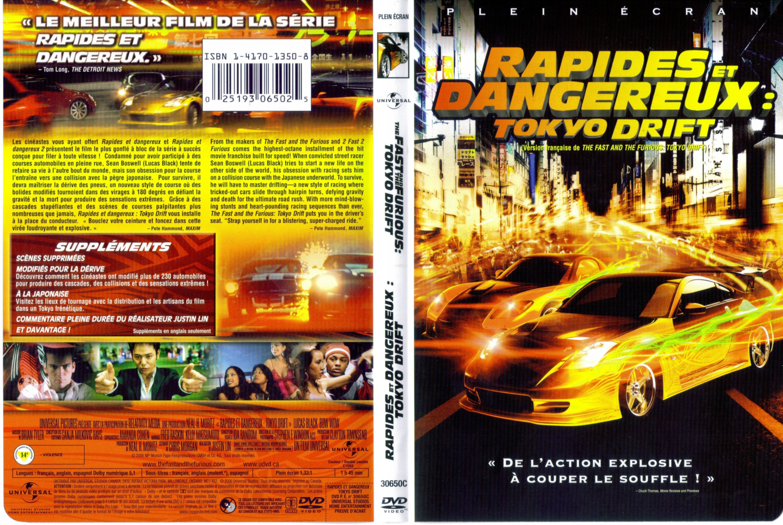 Jaquette DVD Rapide et dangeureux 3 Tokyo drift (Canadienne)