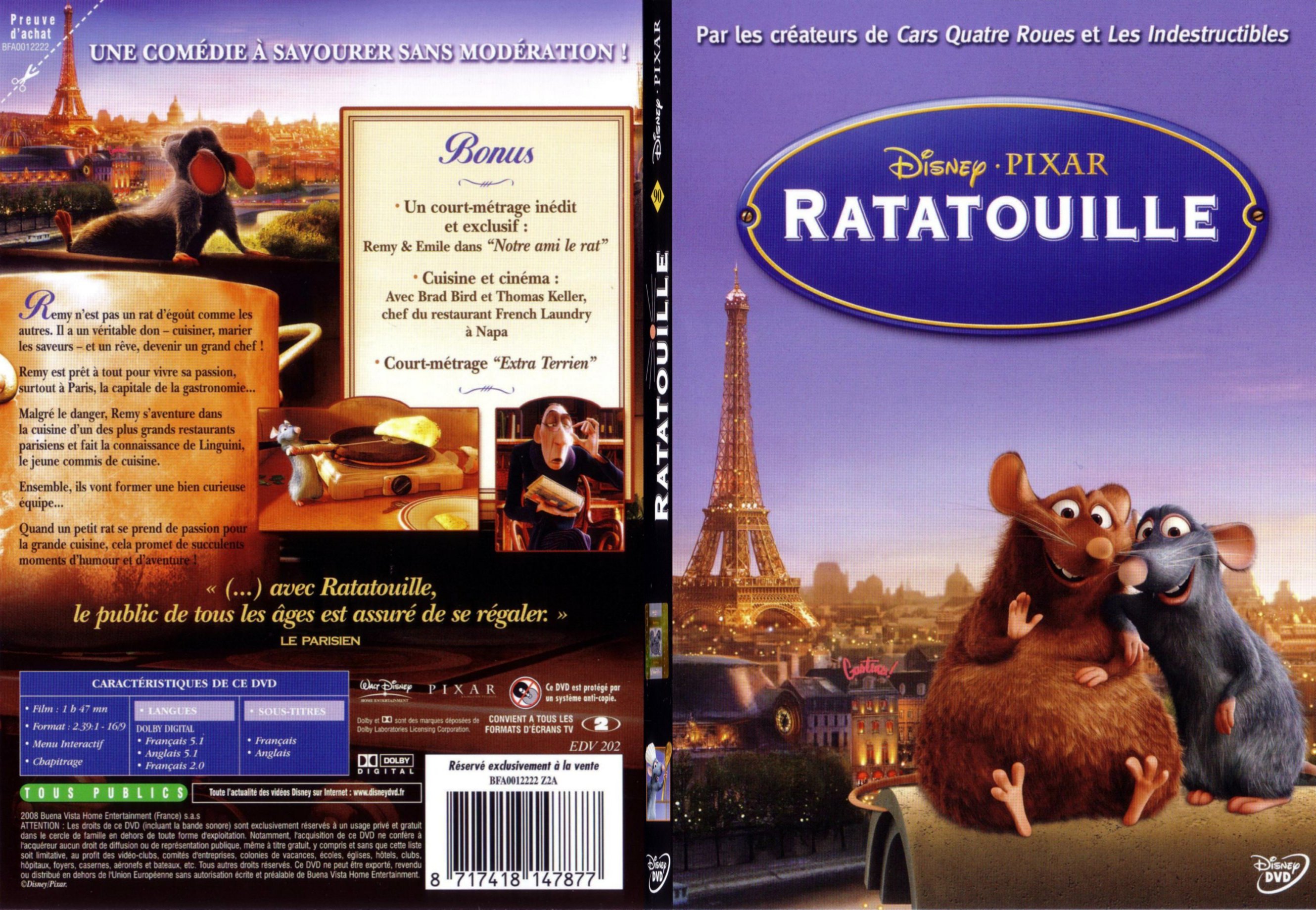 Jaquette DVD Ratatouille - SLIM