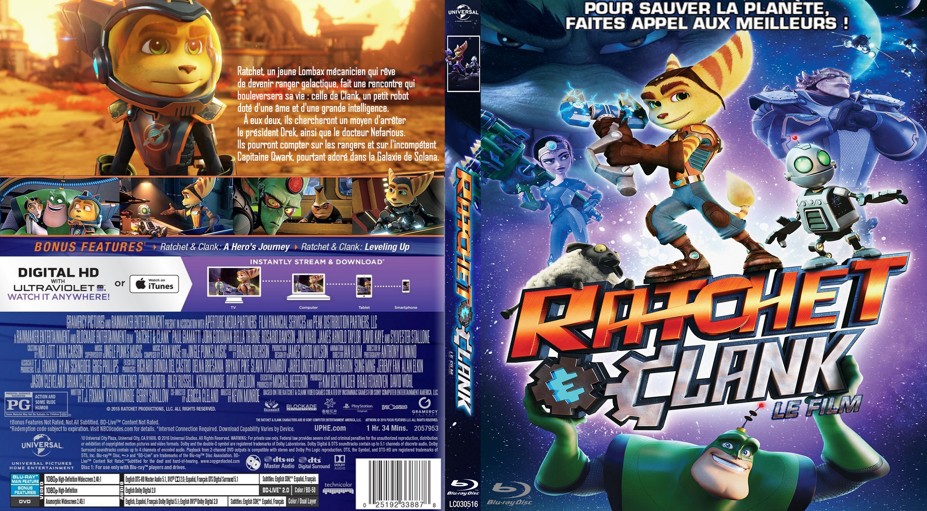 Jaquette DVD Ratchet et Clank custom (BLU-RAY)