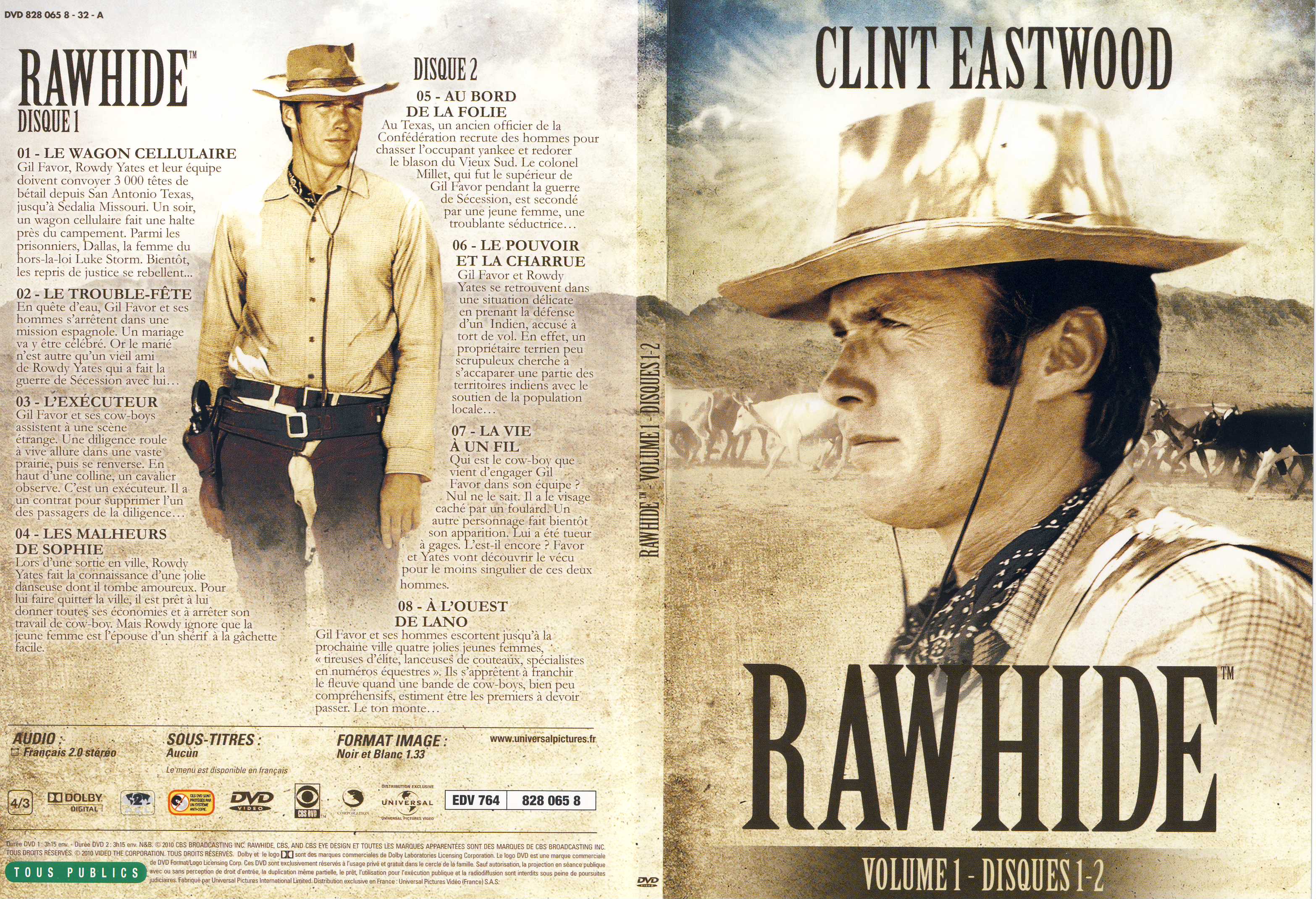 Jaquette DVD Rawhide vol 01 DVD 1 - SLIM