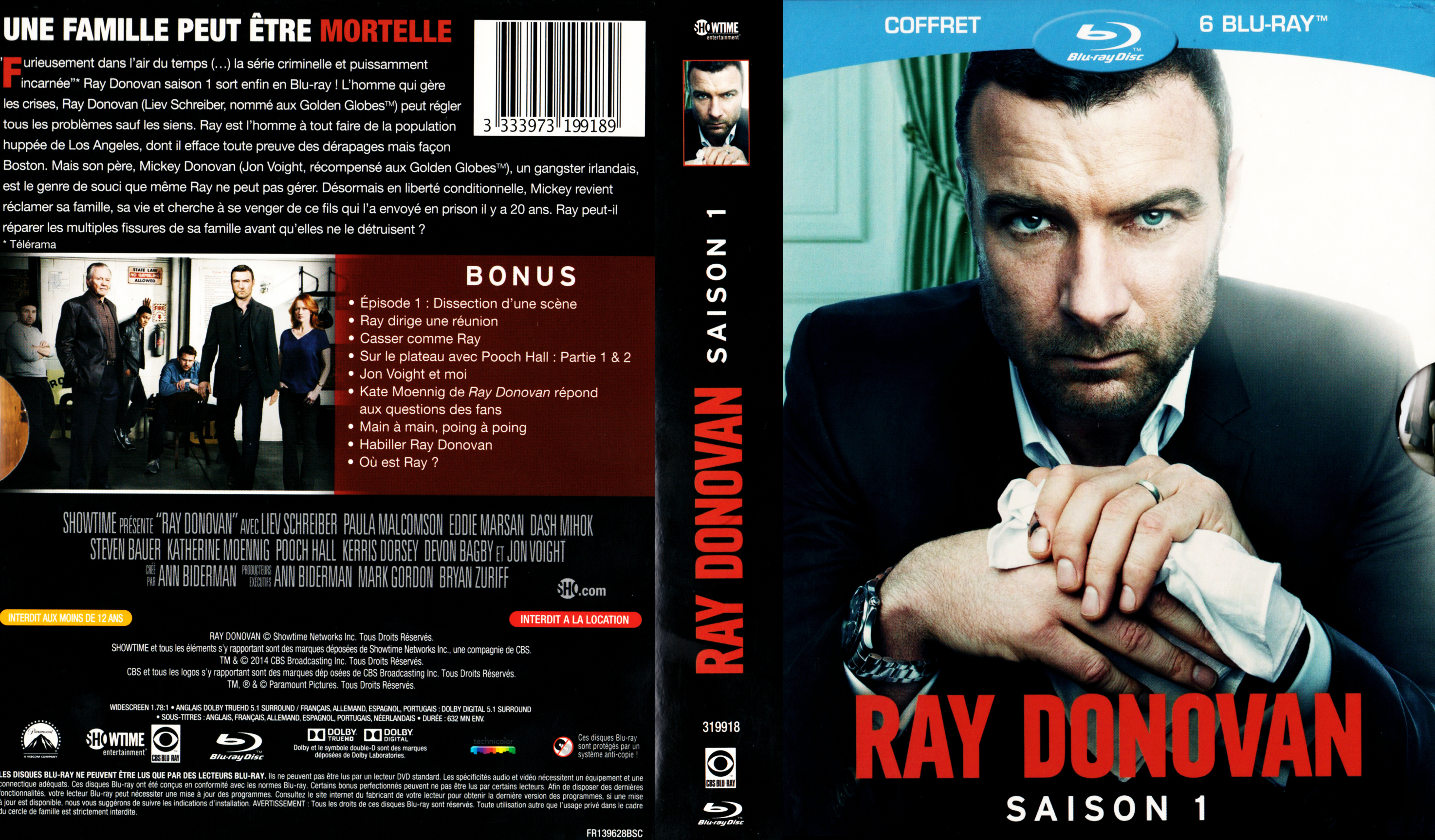 Jaquette DVD Ray Donovan Saison 1 (BLU-RAY)