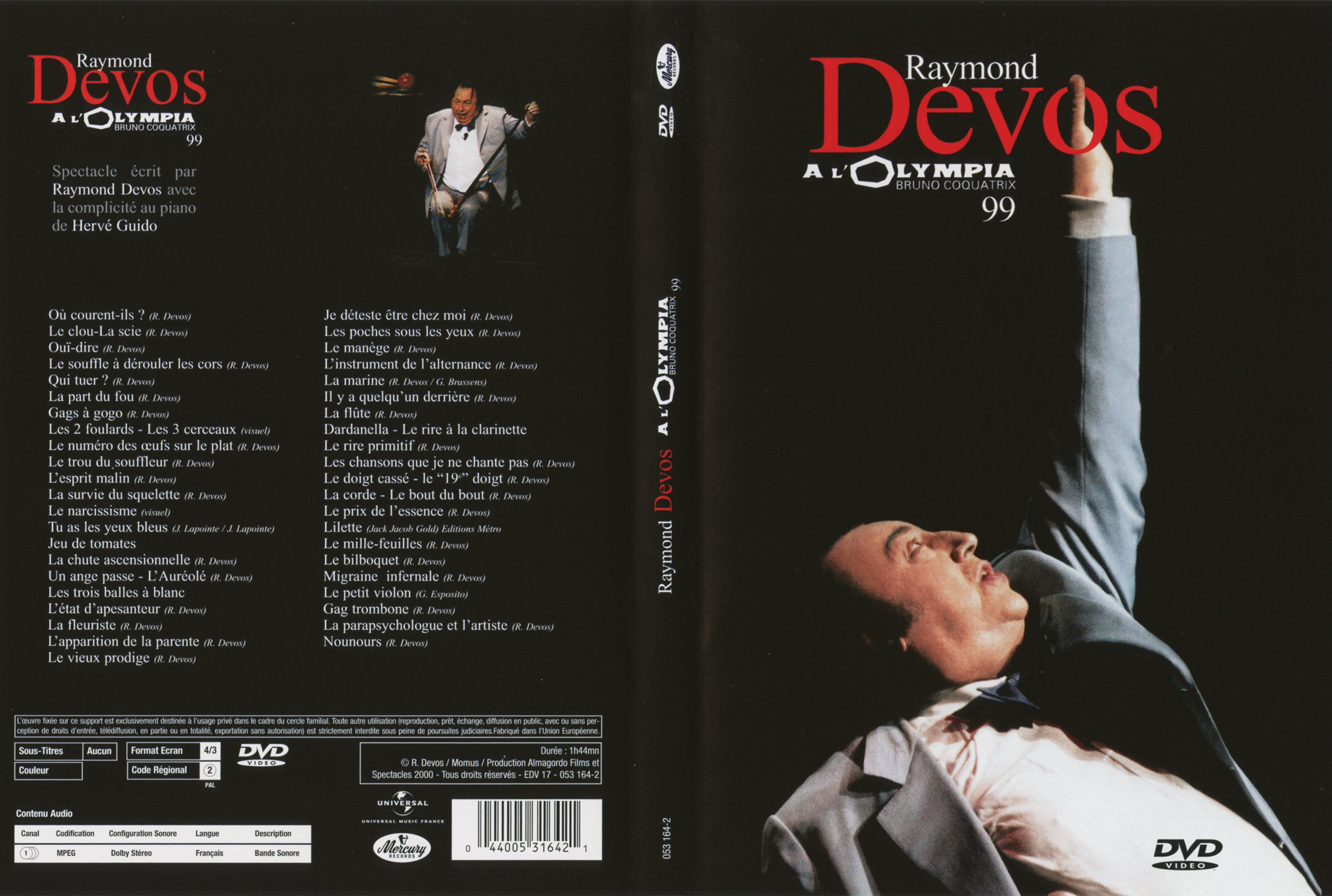 Jaquette DVD Raymond Devos  l