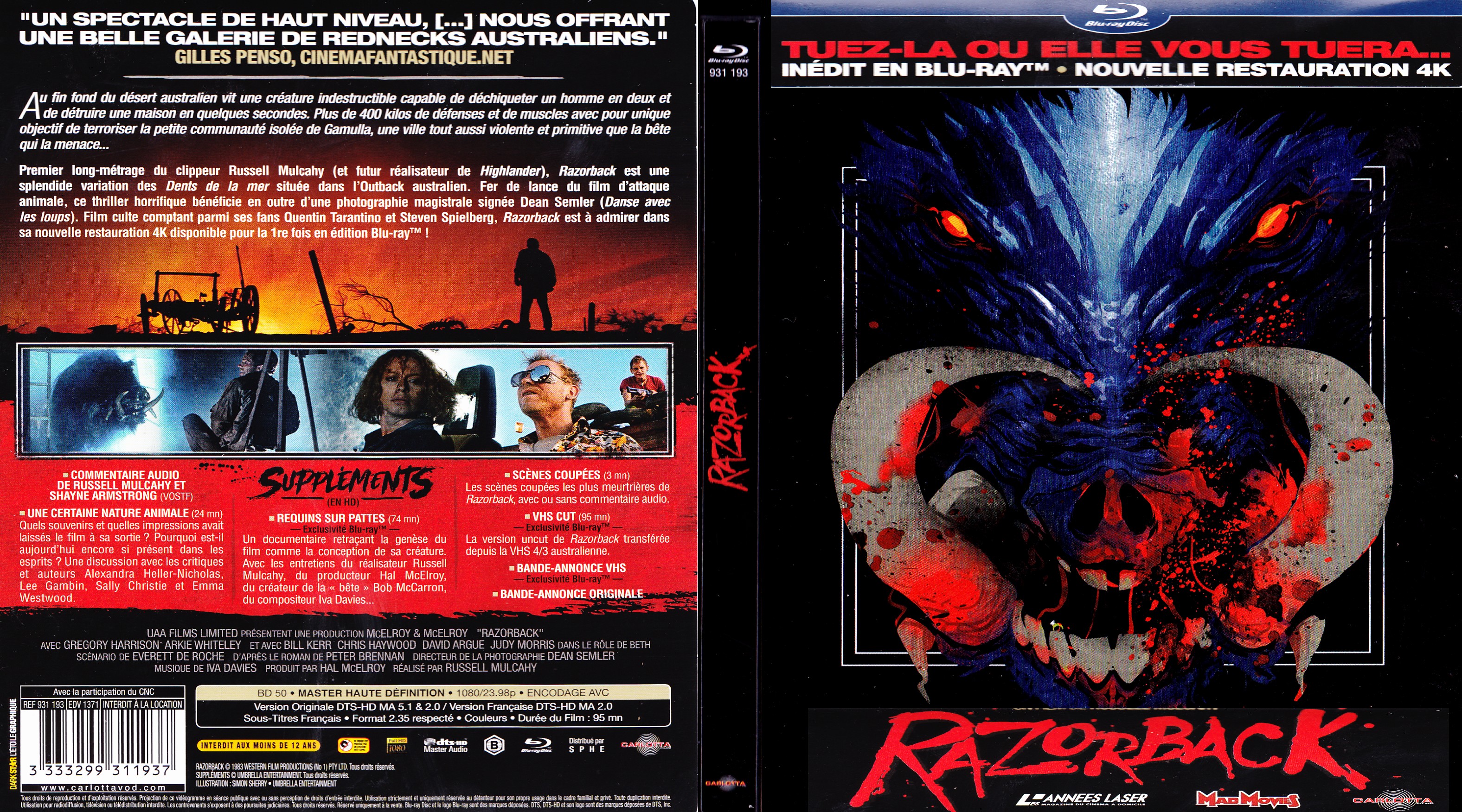 Jaquette DVD Razorback (BLU-RAY)