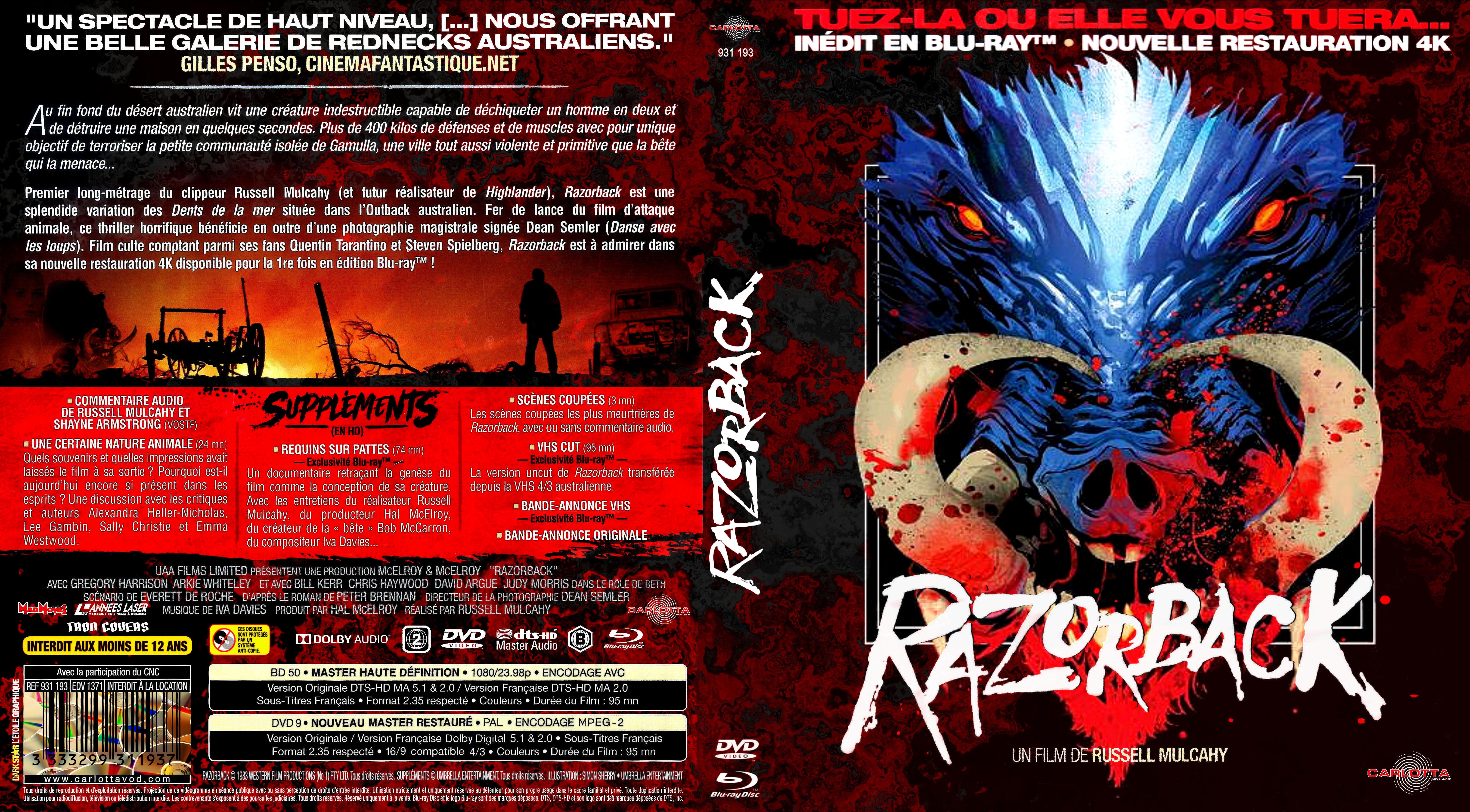 Jaquette DVD Razorback custom (BLU-RAY)
