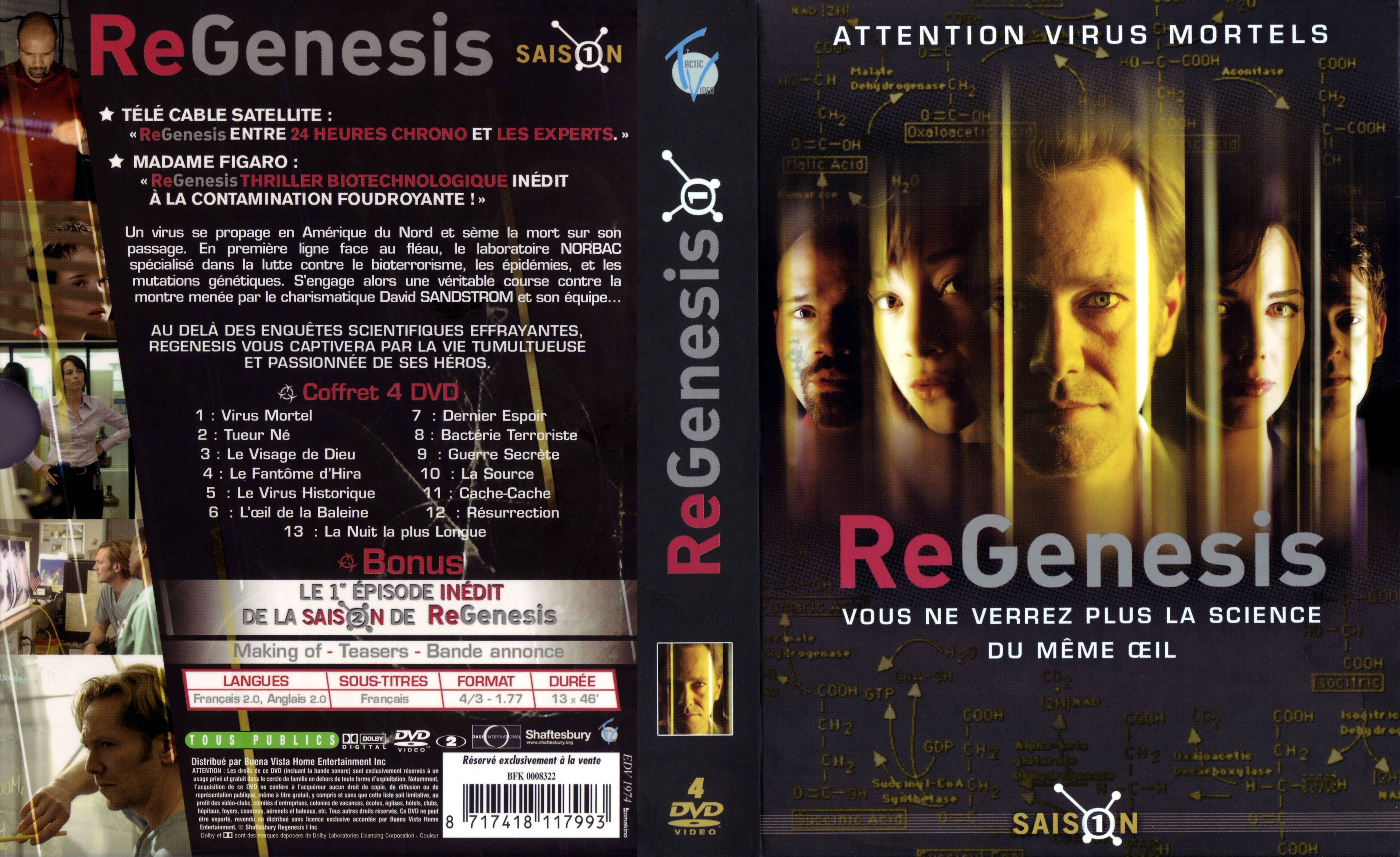 Jaquette DVD ReGenesis saison 1 COFFRET