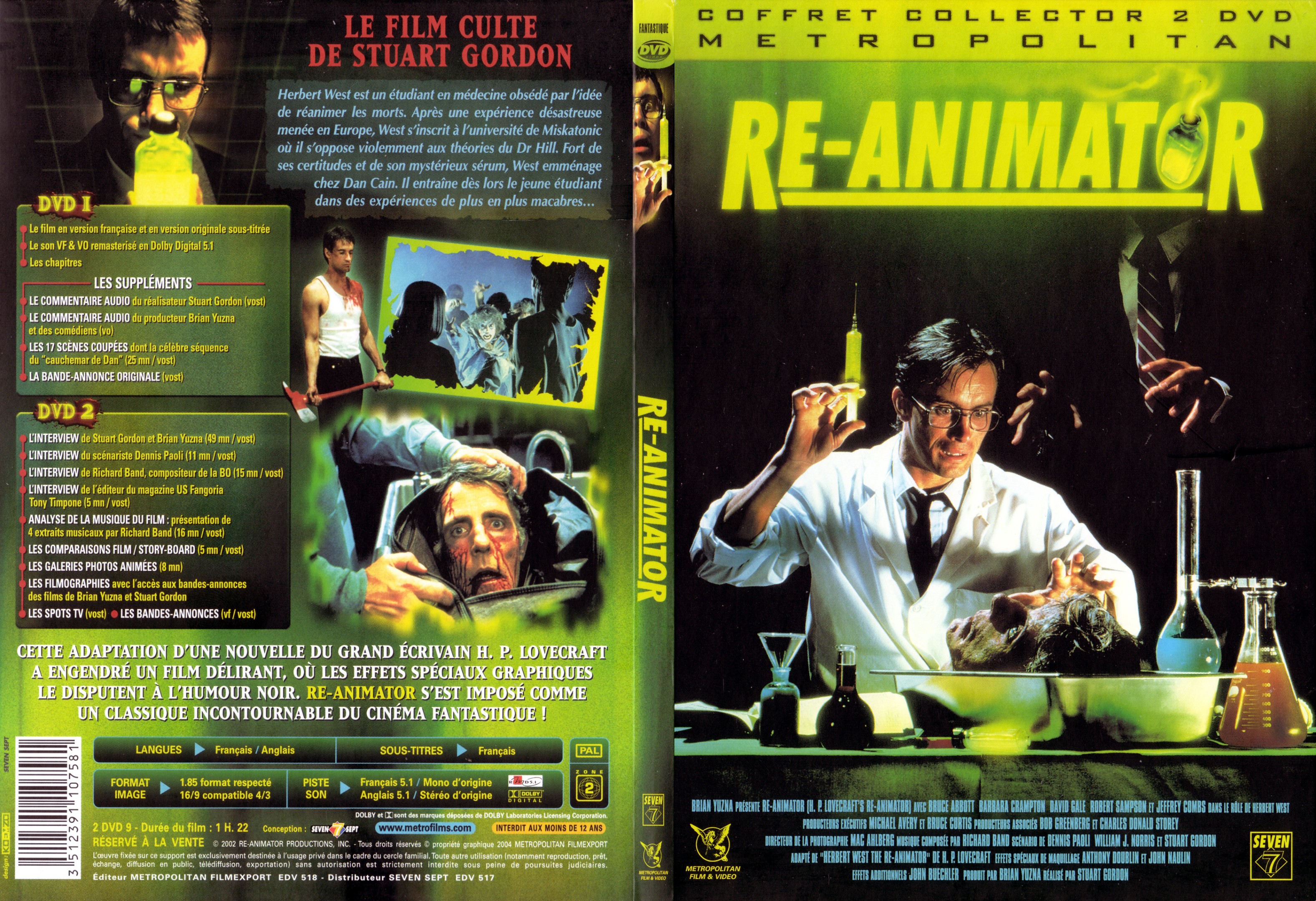 Jaquette DVD Re-animator - SLIM