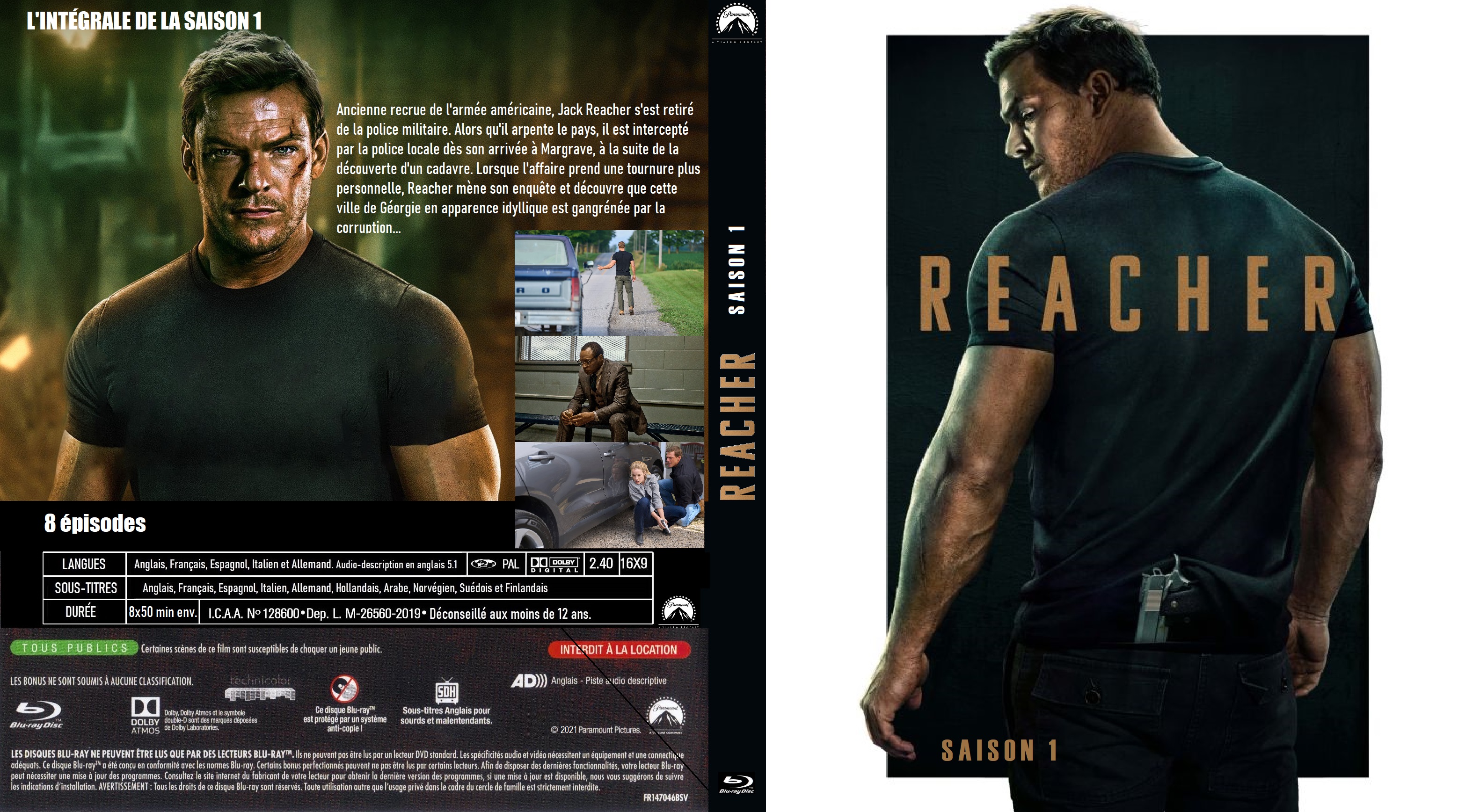 Jaquette DVD Reacher saison 1  BLU RAY custom