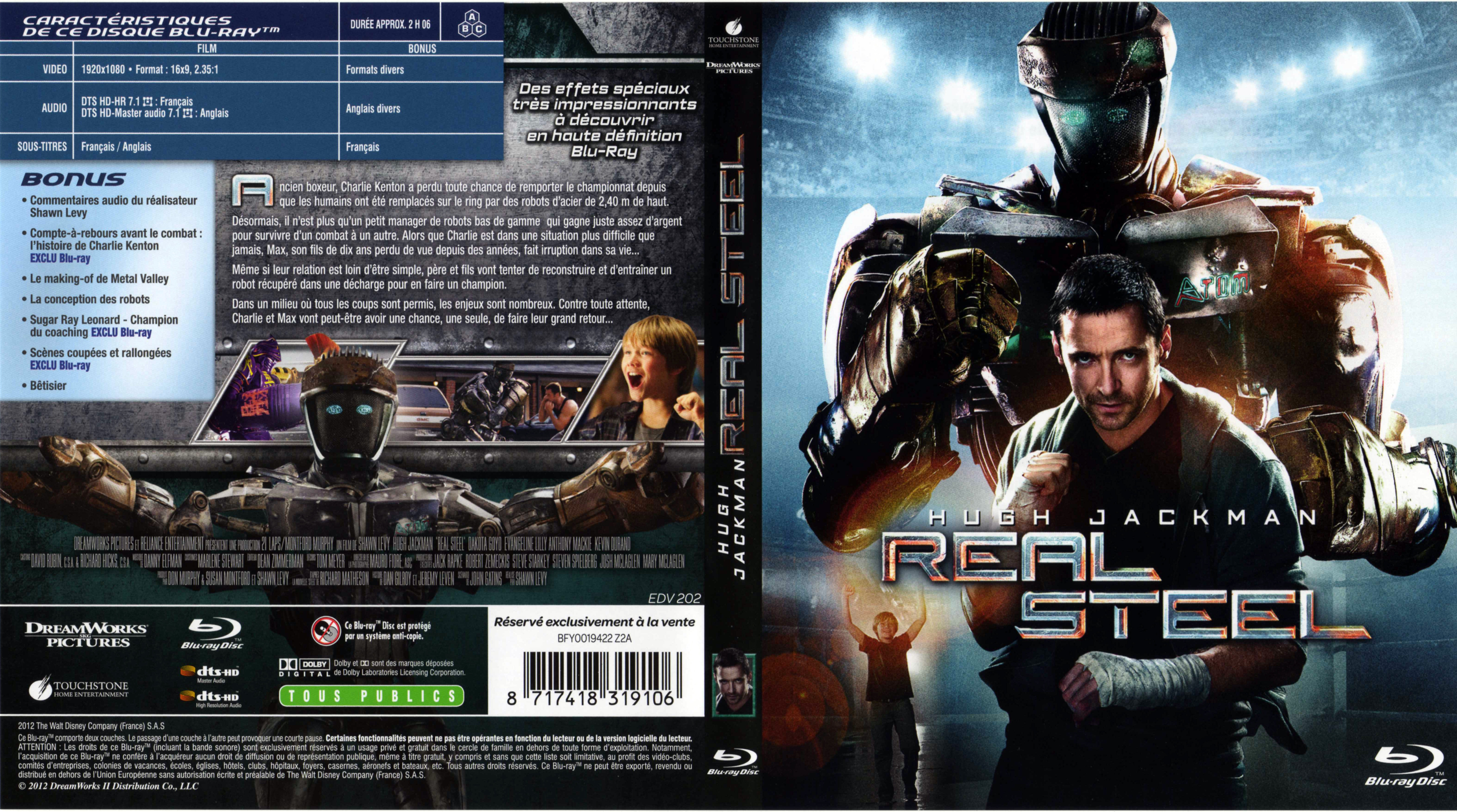 Jaquette DVD Real Steel (BLU-RAY)