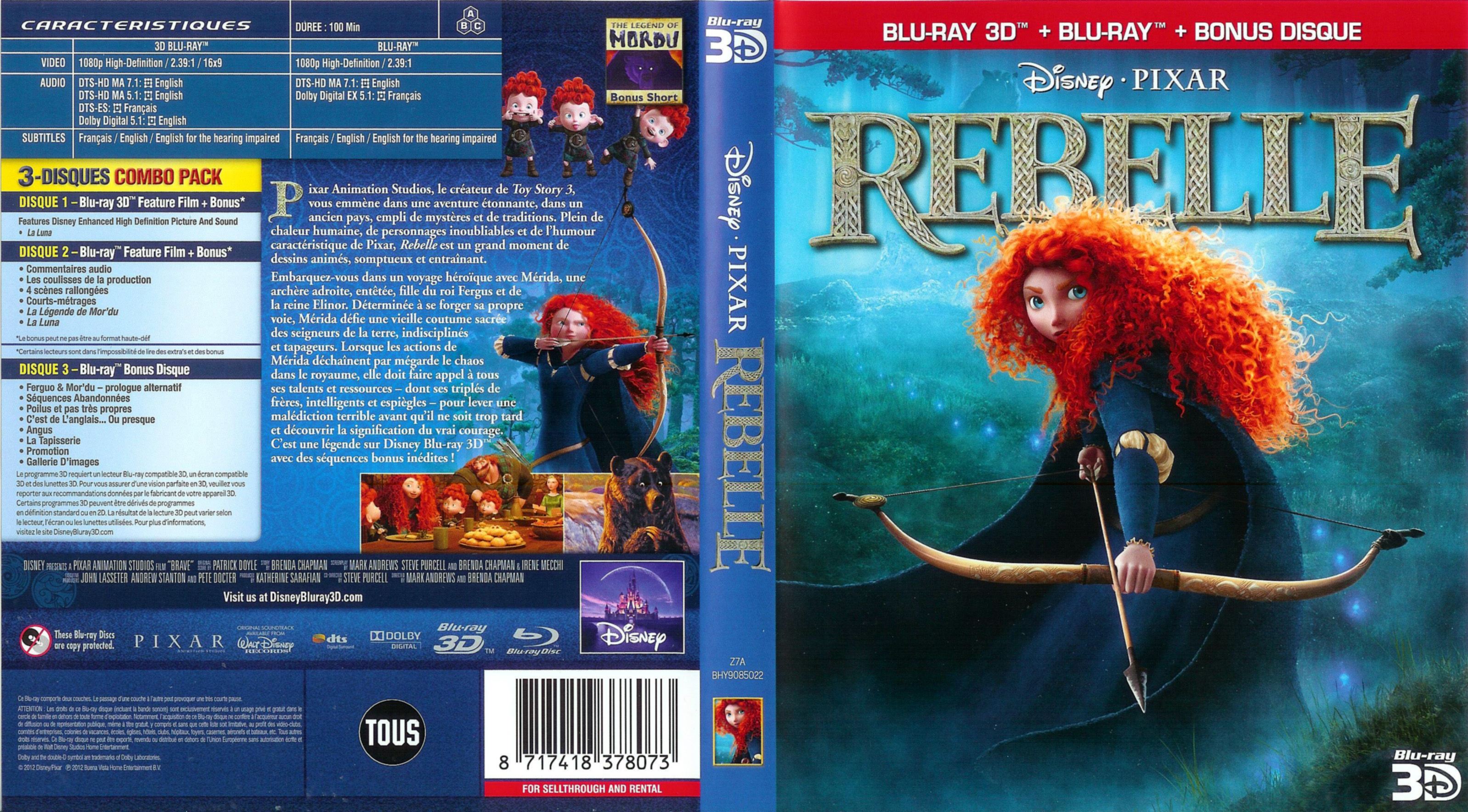 Jaquette DVD Rebelle 3D (BLU-RAY)