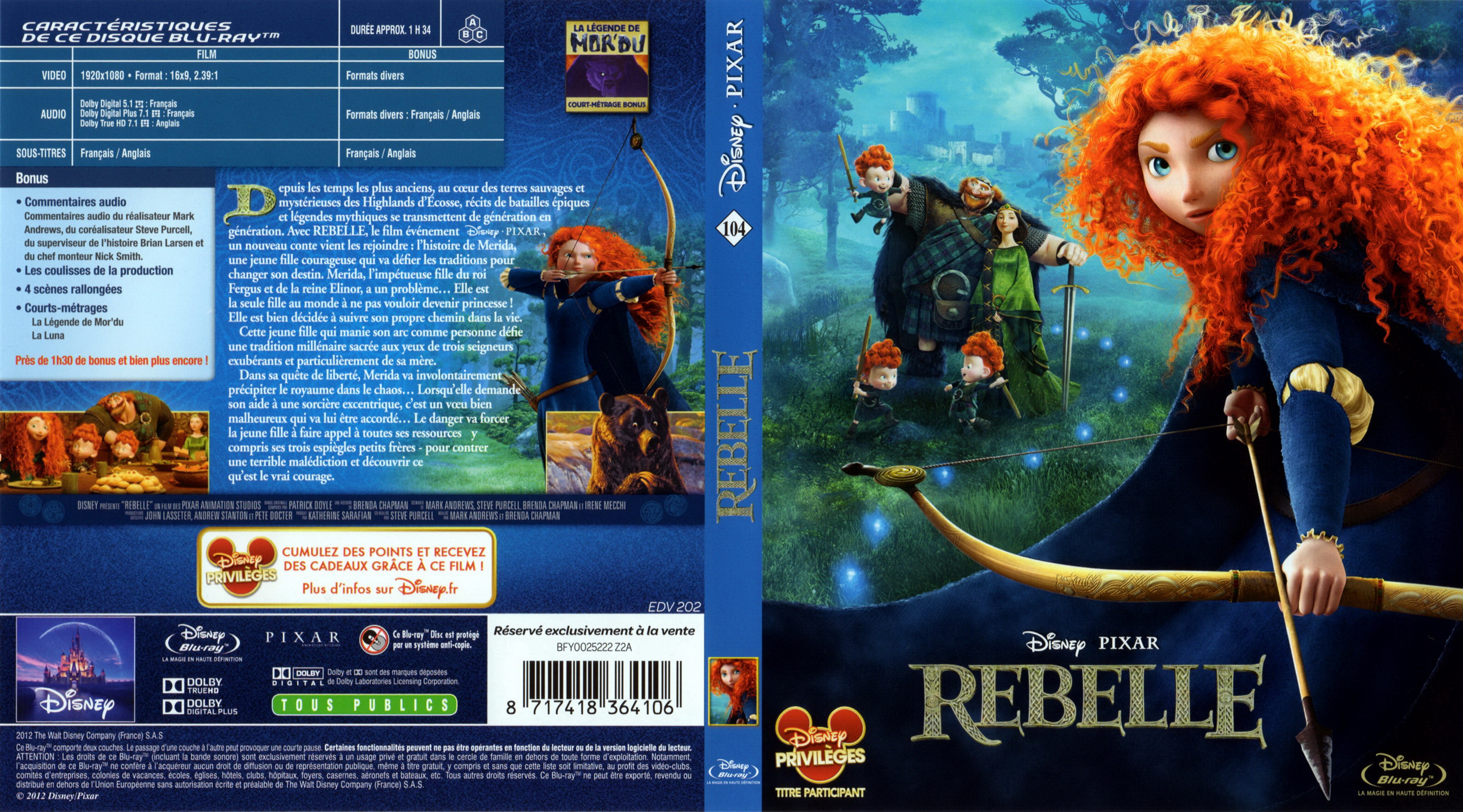 Jaquette DVD Rebelle (BLU-RAY)
