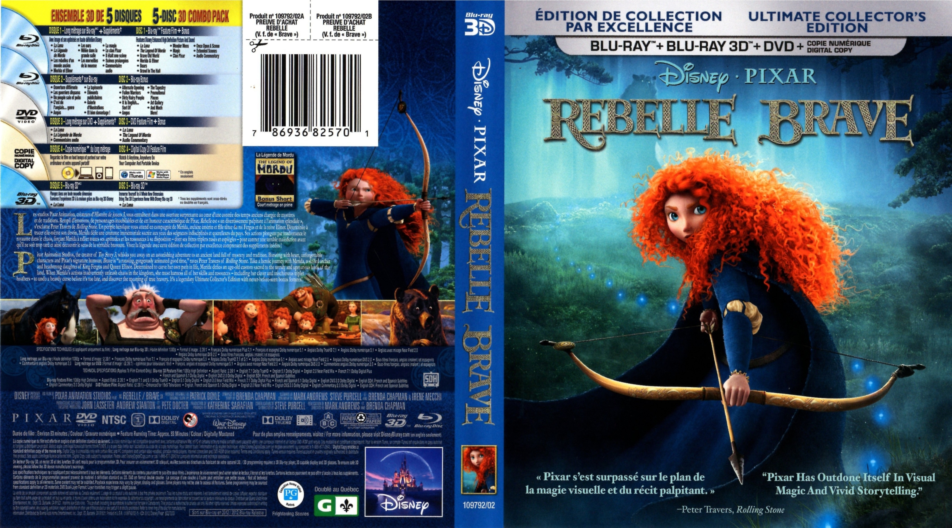 Jaquette DVD Rebelle - Brave (Canadienne) (BLU-RAY)