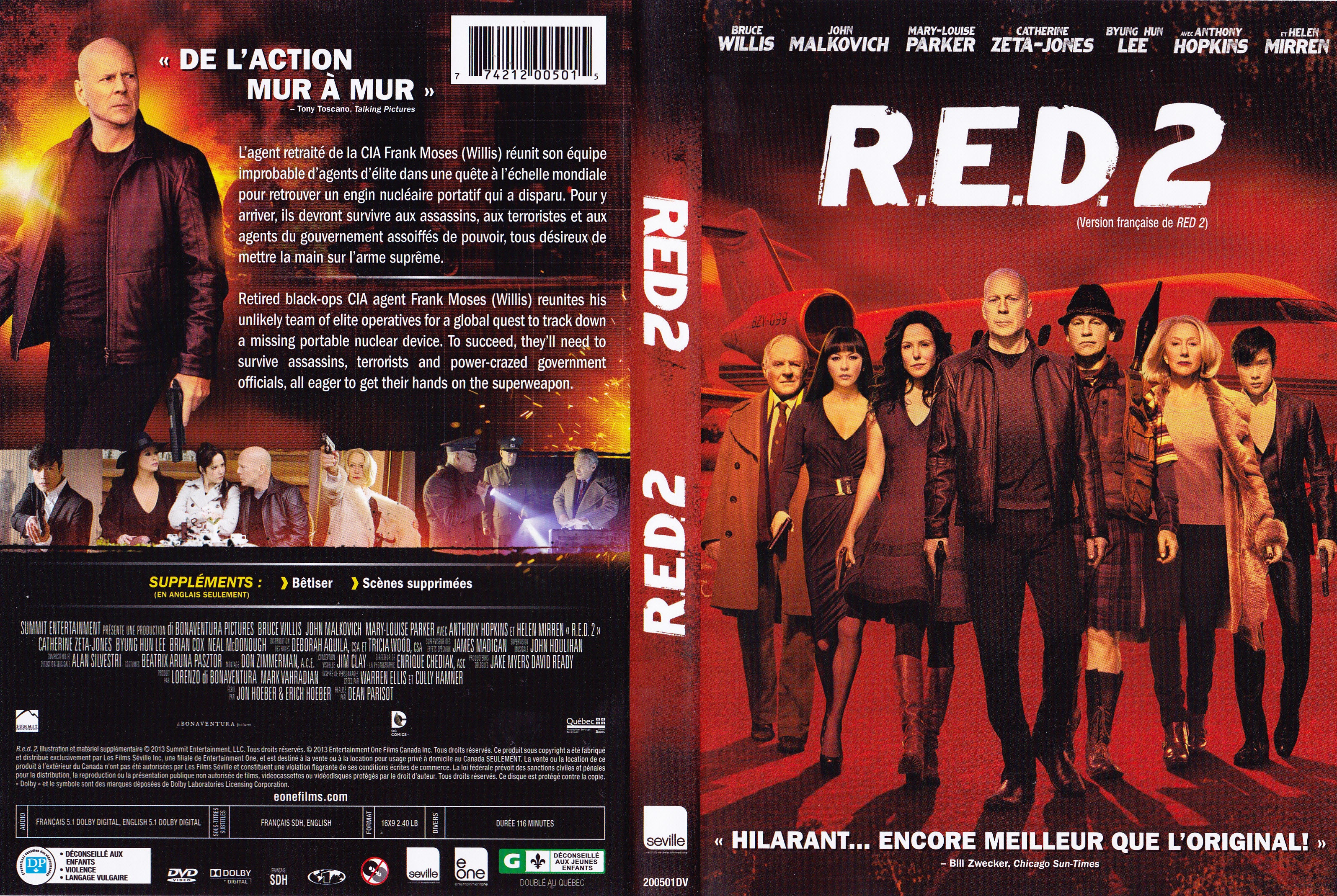 Jaquette DVD Red 2 (Canadienne)