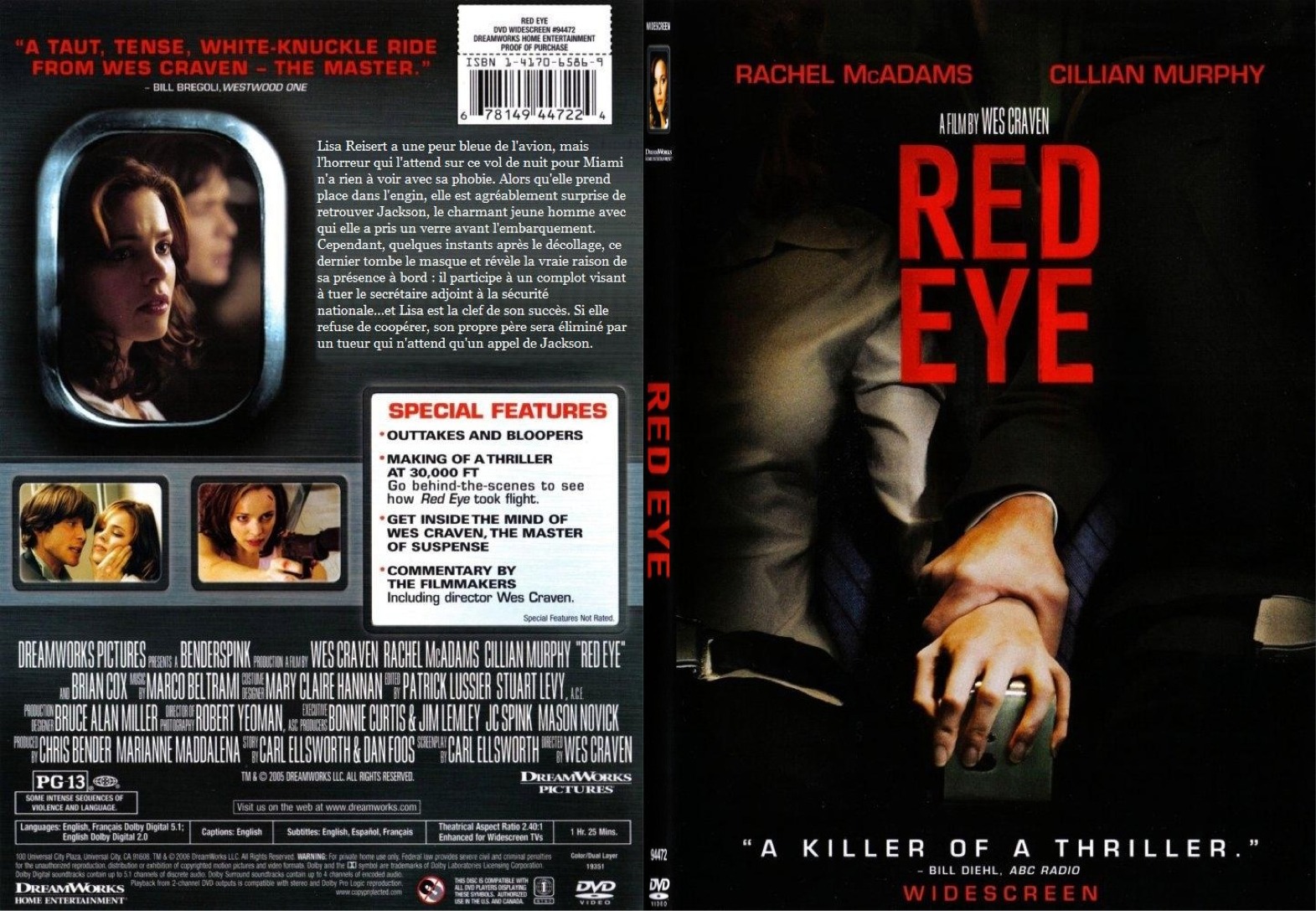 Jaquette DVD Red eye - SLIM