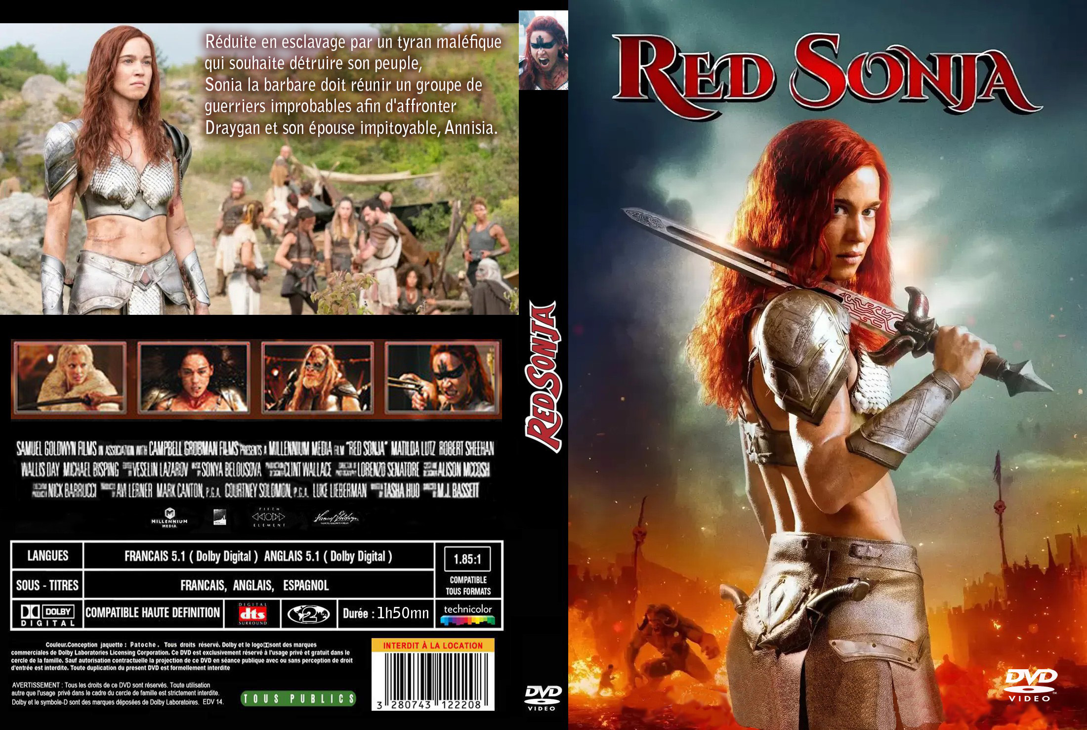 Jaquette DVD Red sonja custom