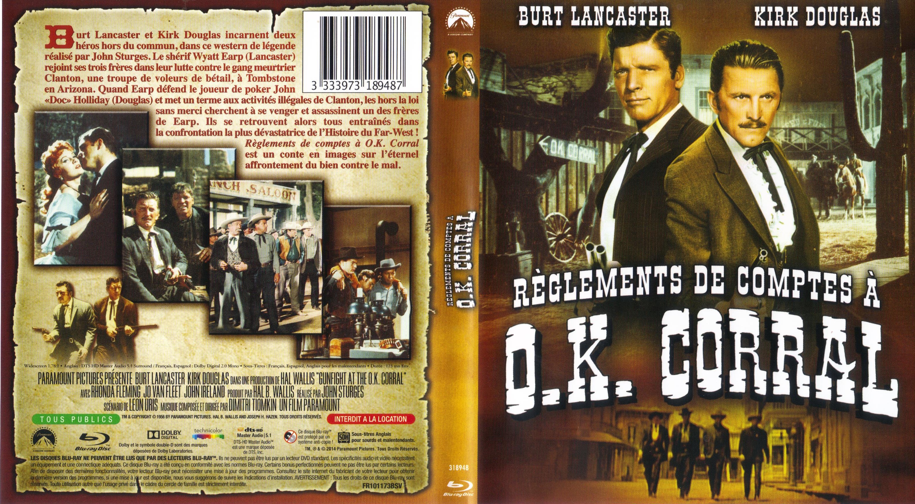 Jaquette DVD Reglement de comptes  OK Corral (BLU-RAY)