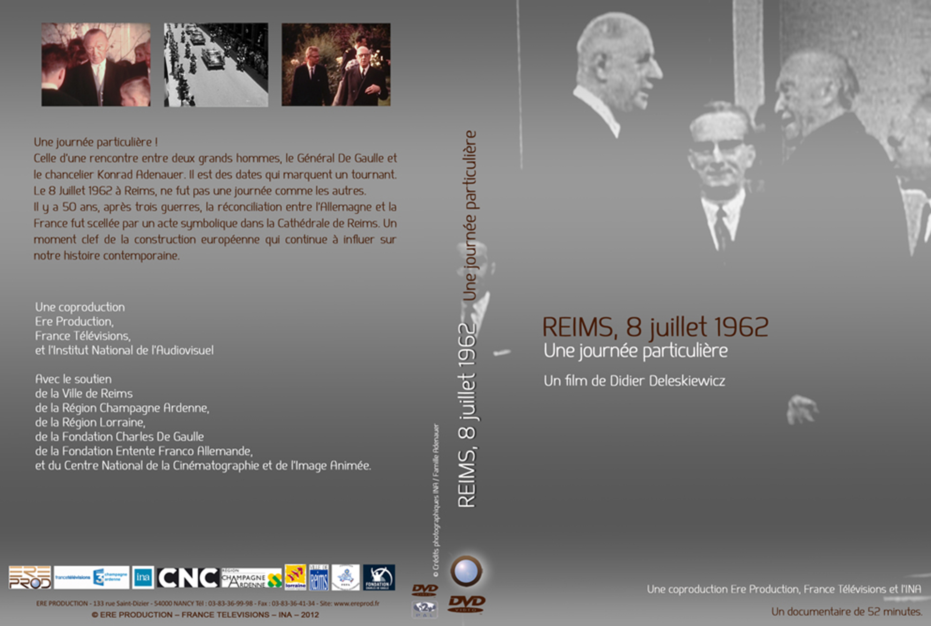 Jaquette DVD Reims, 8 juillet 1962 Une journee particuliere custom