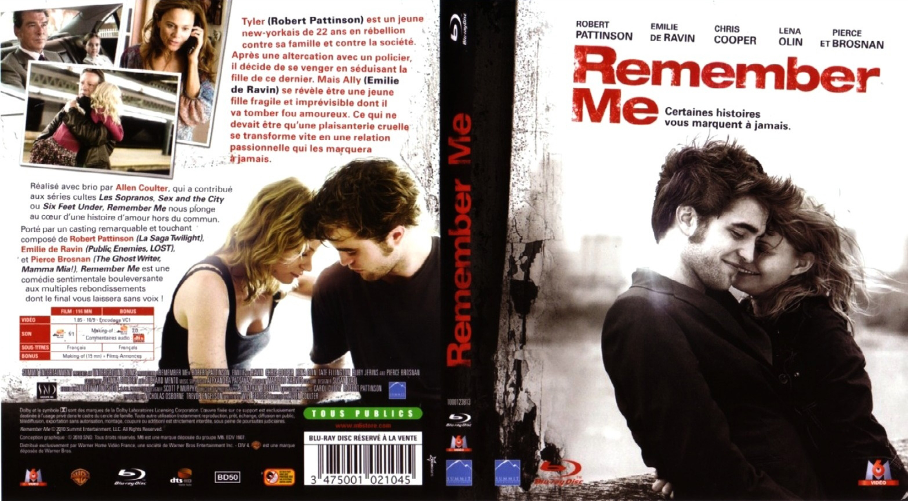 Jaquette DVD Remember me (BLU-RAY)