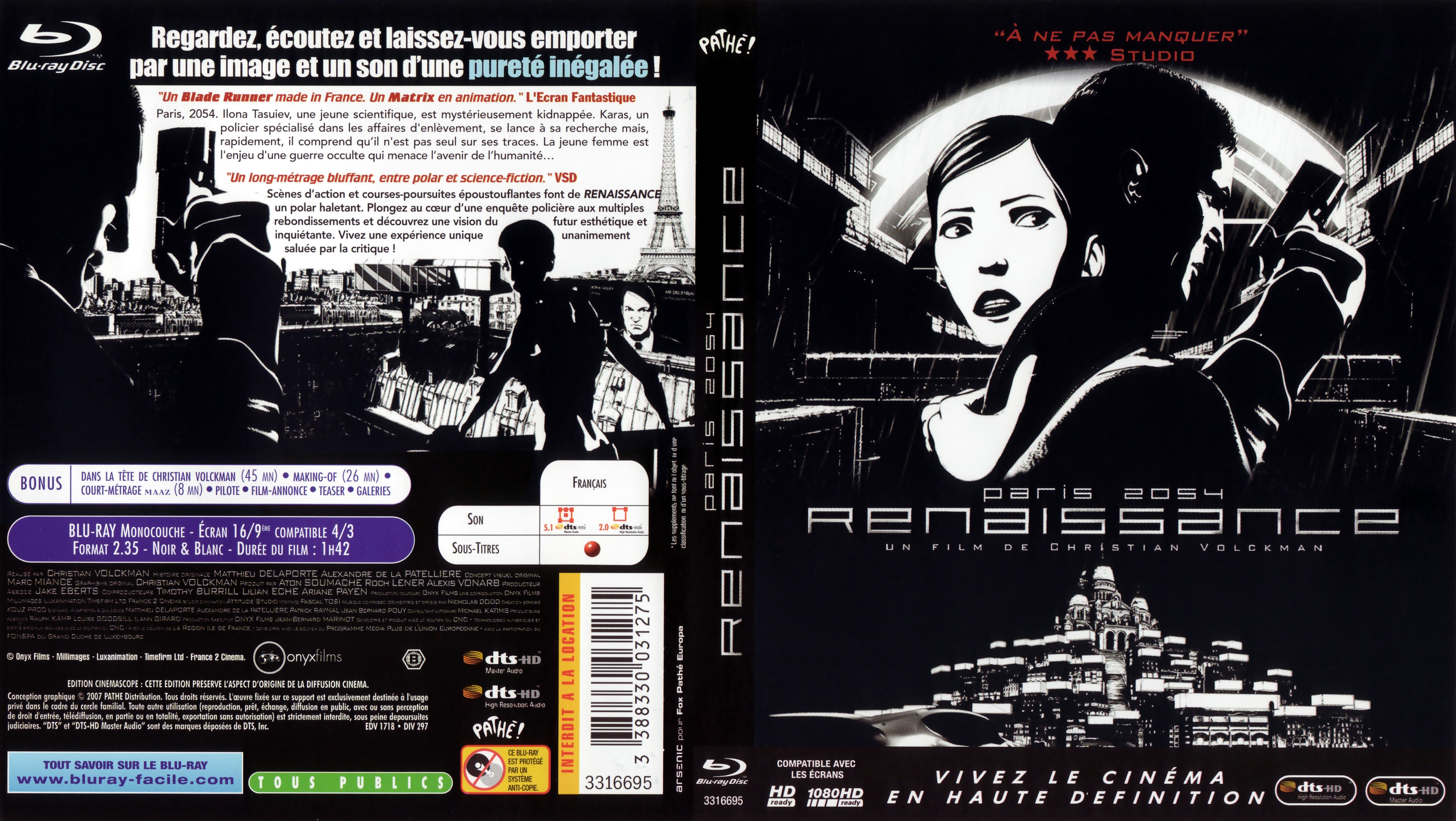 Jaquette DVD Renaissance (BLU-RAY)