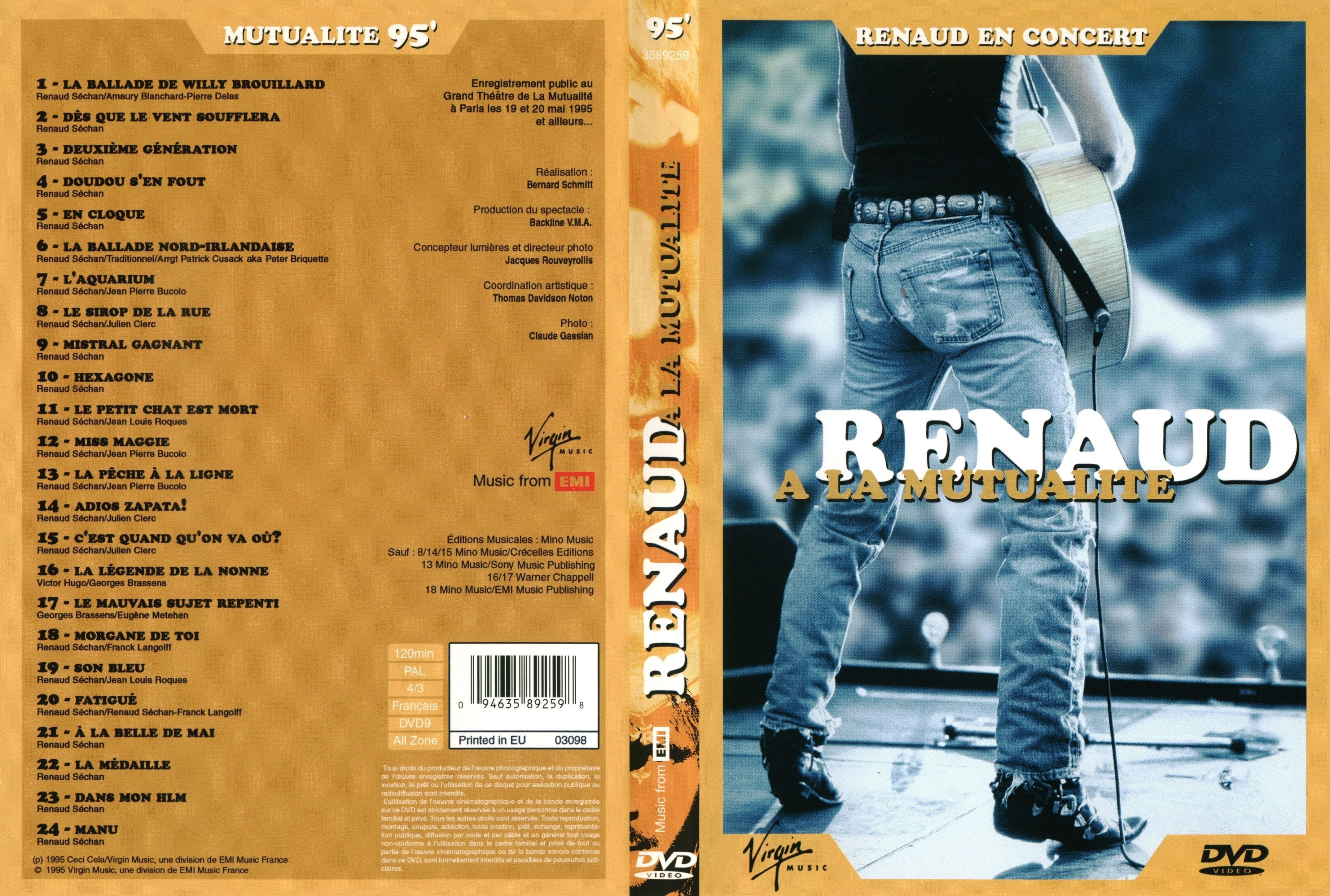 Jaquette DVD Renaud  la mutualit 1995
