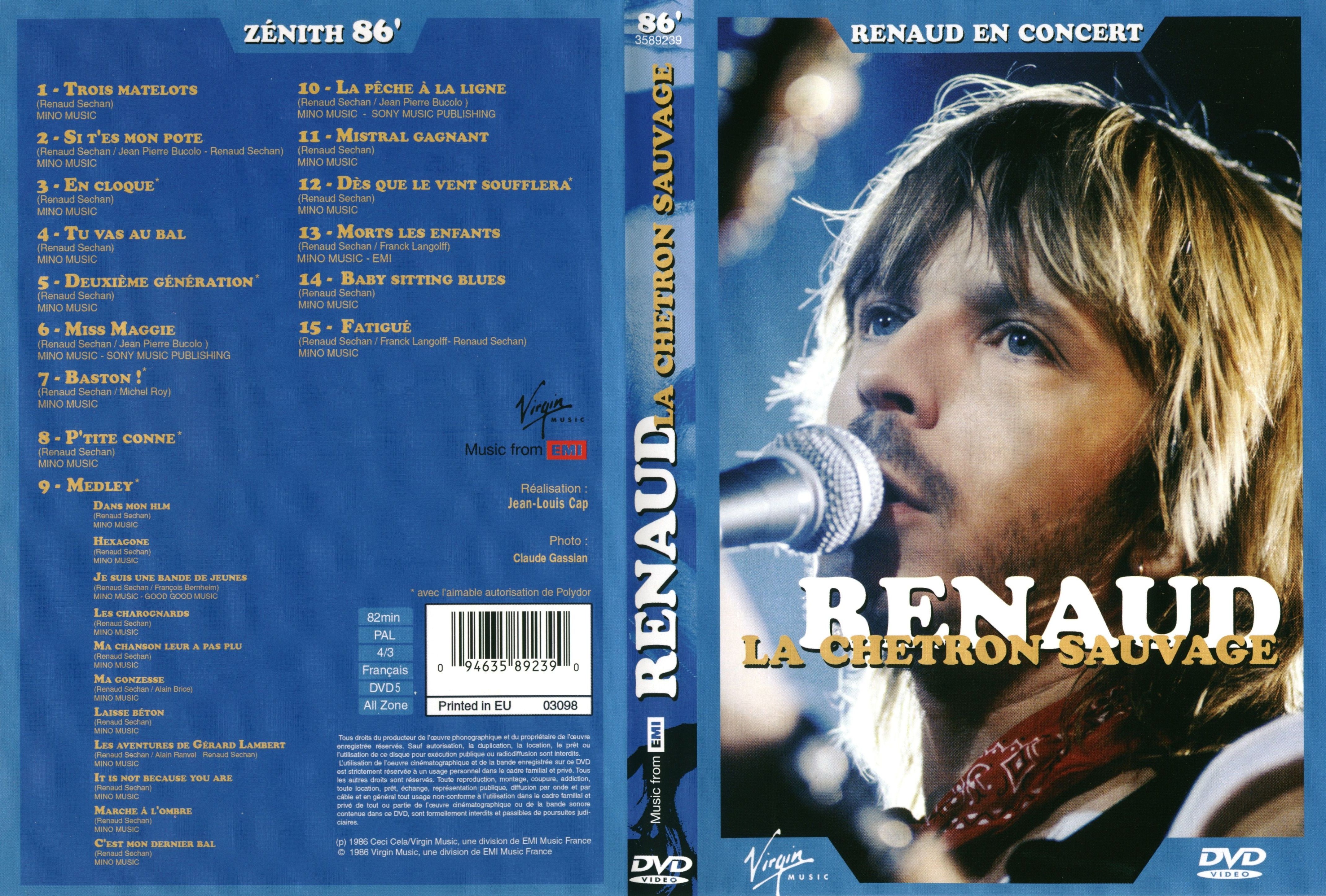 Jaquette DVD Renaud la chetron sauvage Zenith 1986