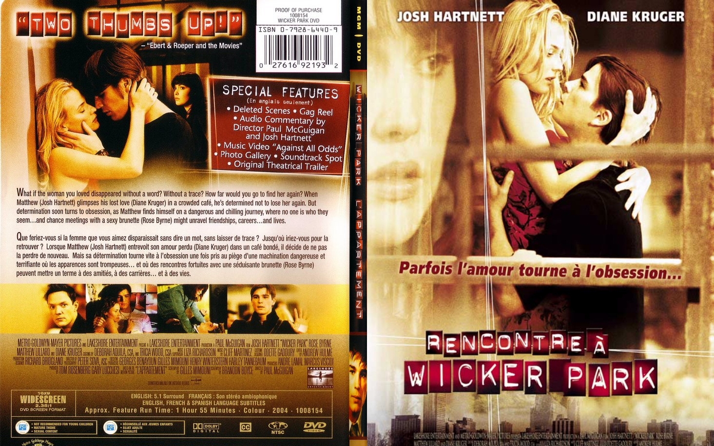 Jaquette DVD Rencontre  Wicker Park - SLIM