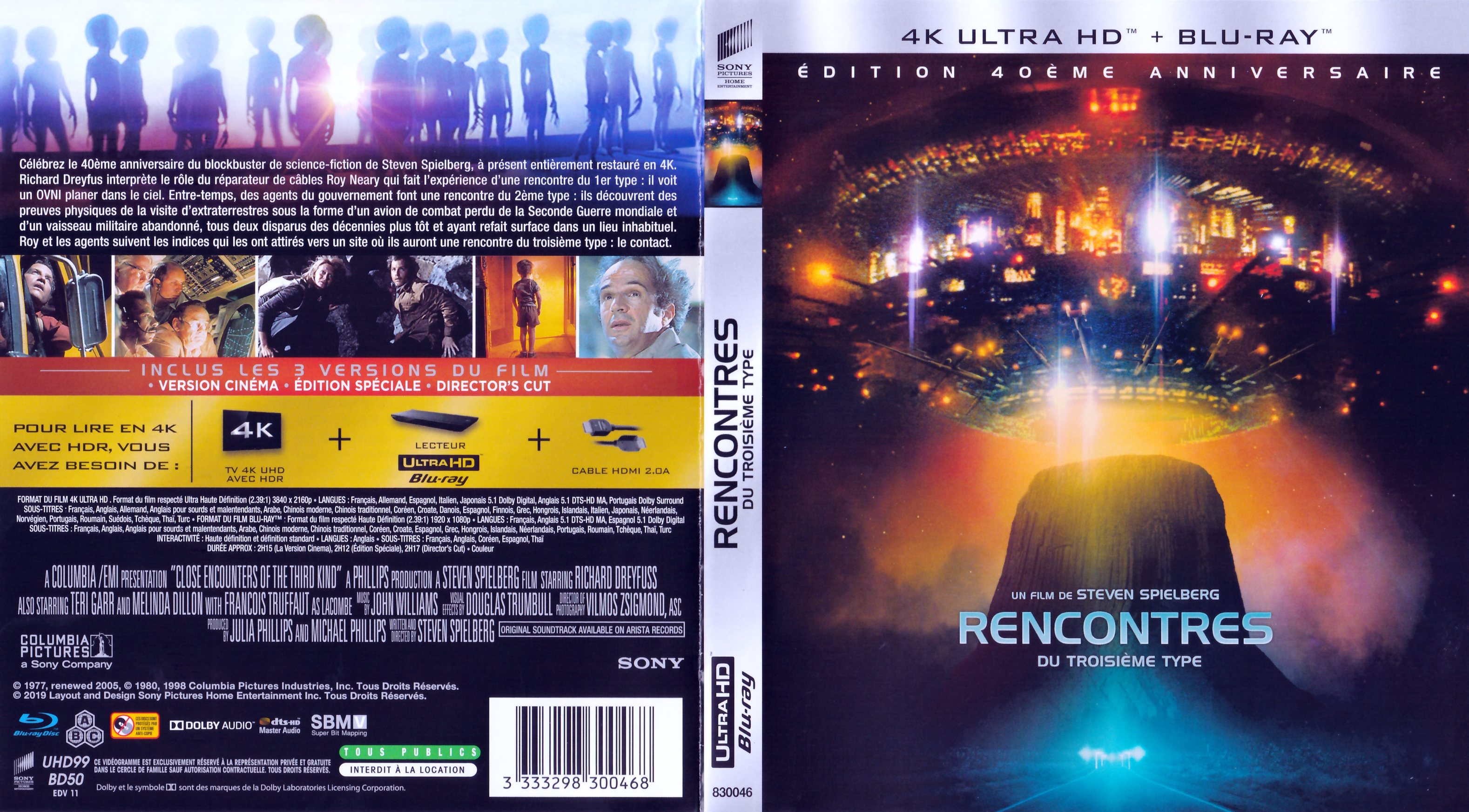 Jaquette DVD Rencontreq du troisime type 4K (BLU-RAY)