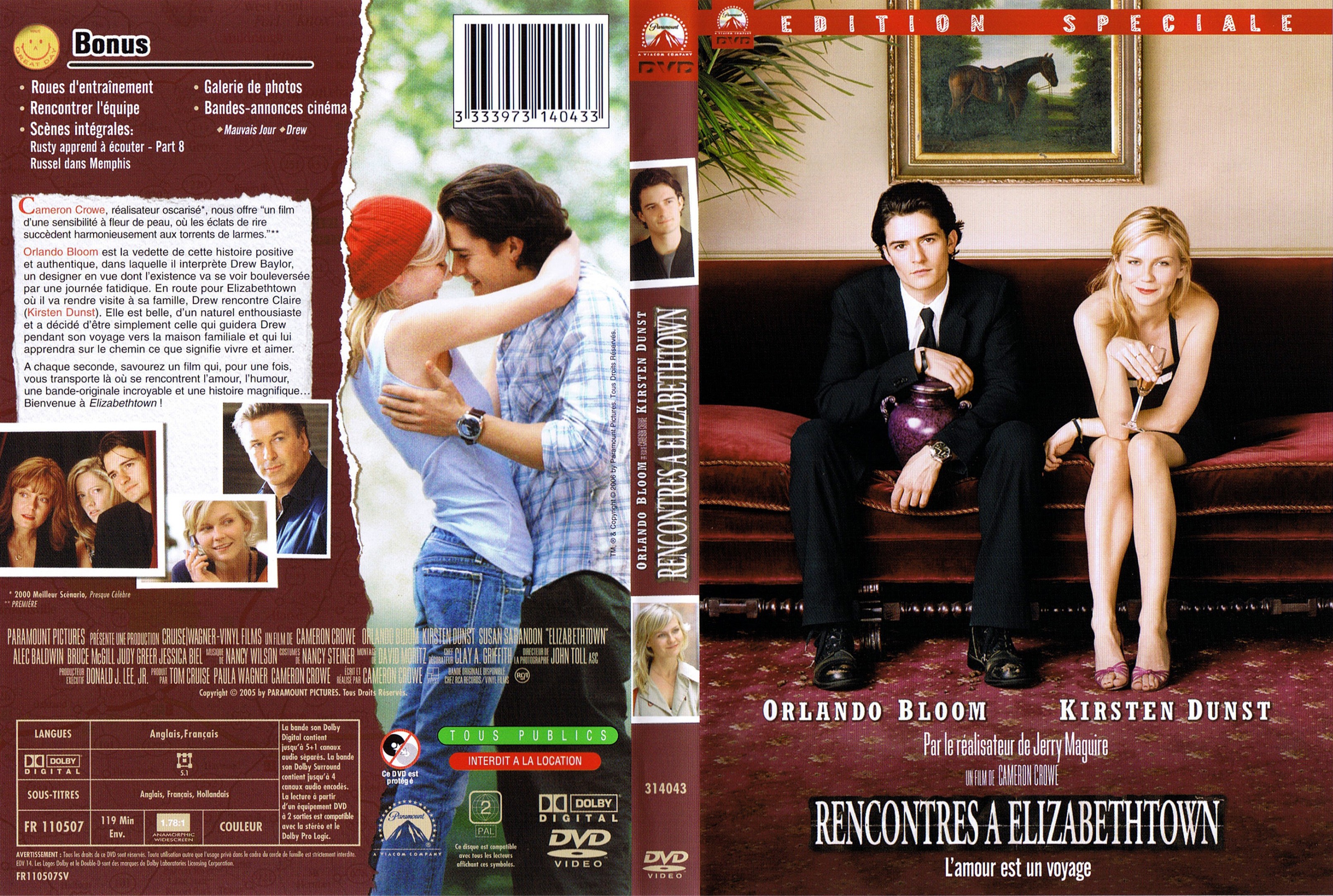 Jaquette DVD Rencontres  Elizabethtown