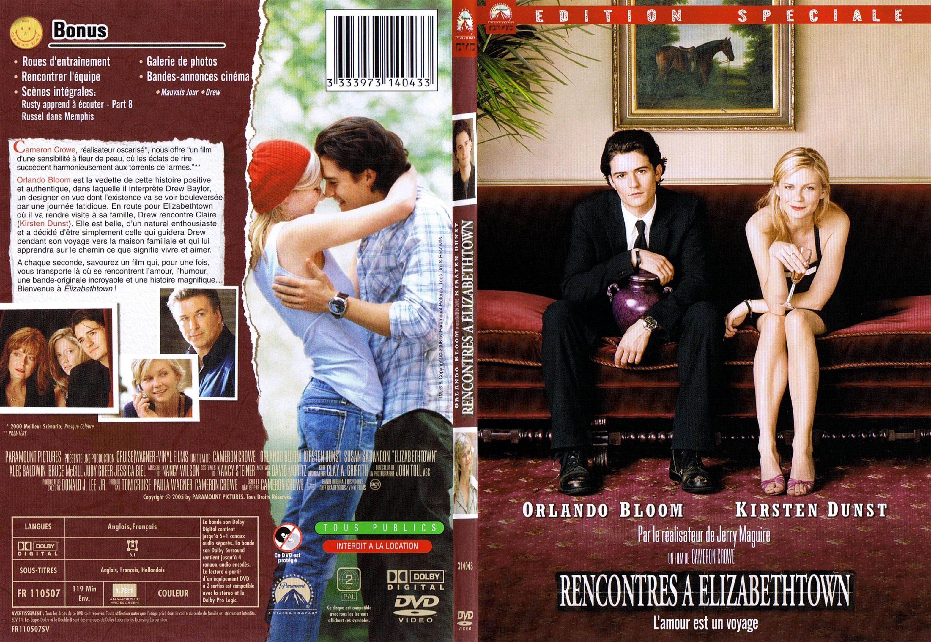 Jaquette DVD Rencontres a Elizabethtown - SLIM