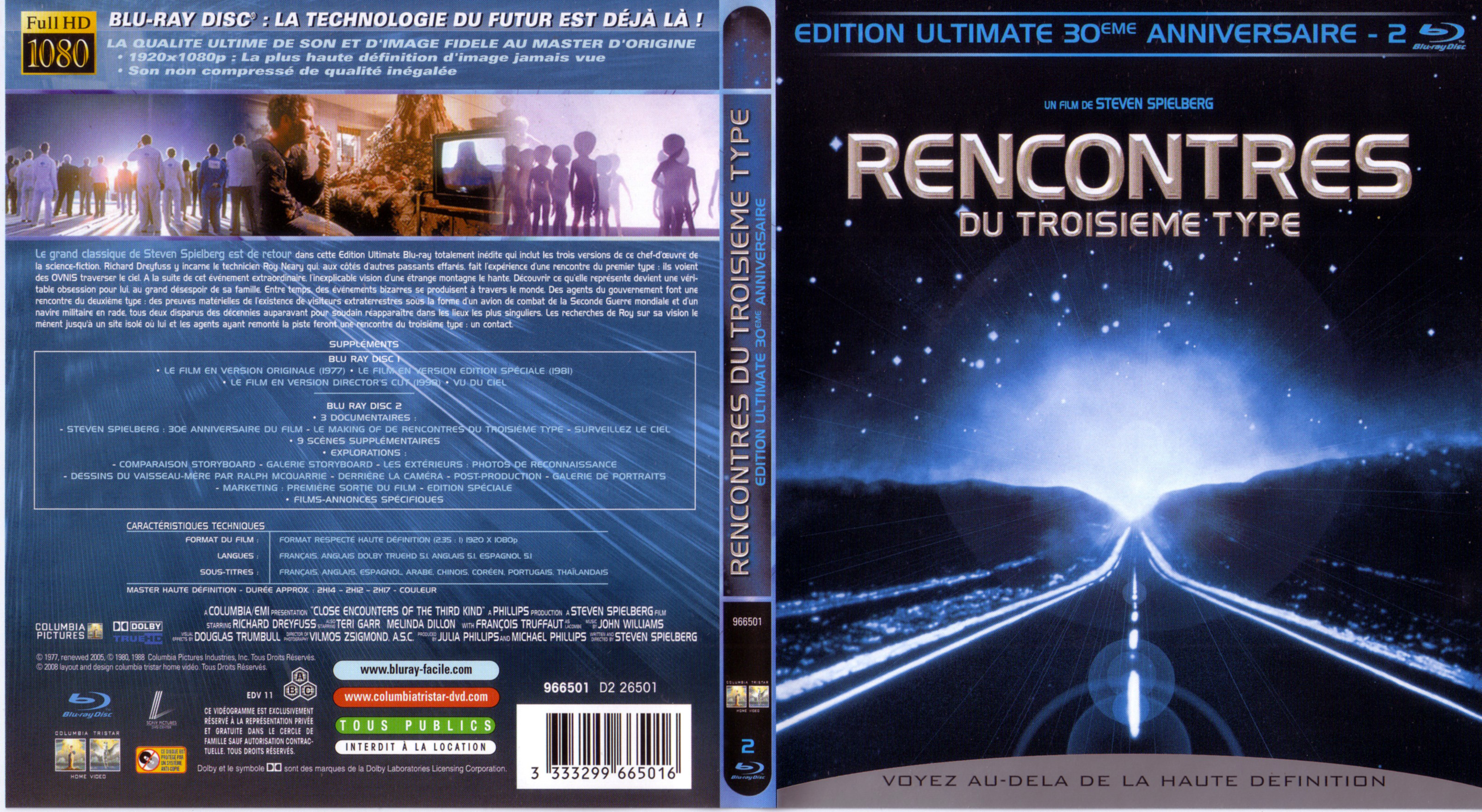 Jaquette DVD Rencontres du troisime type (BLU-RAY)