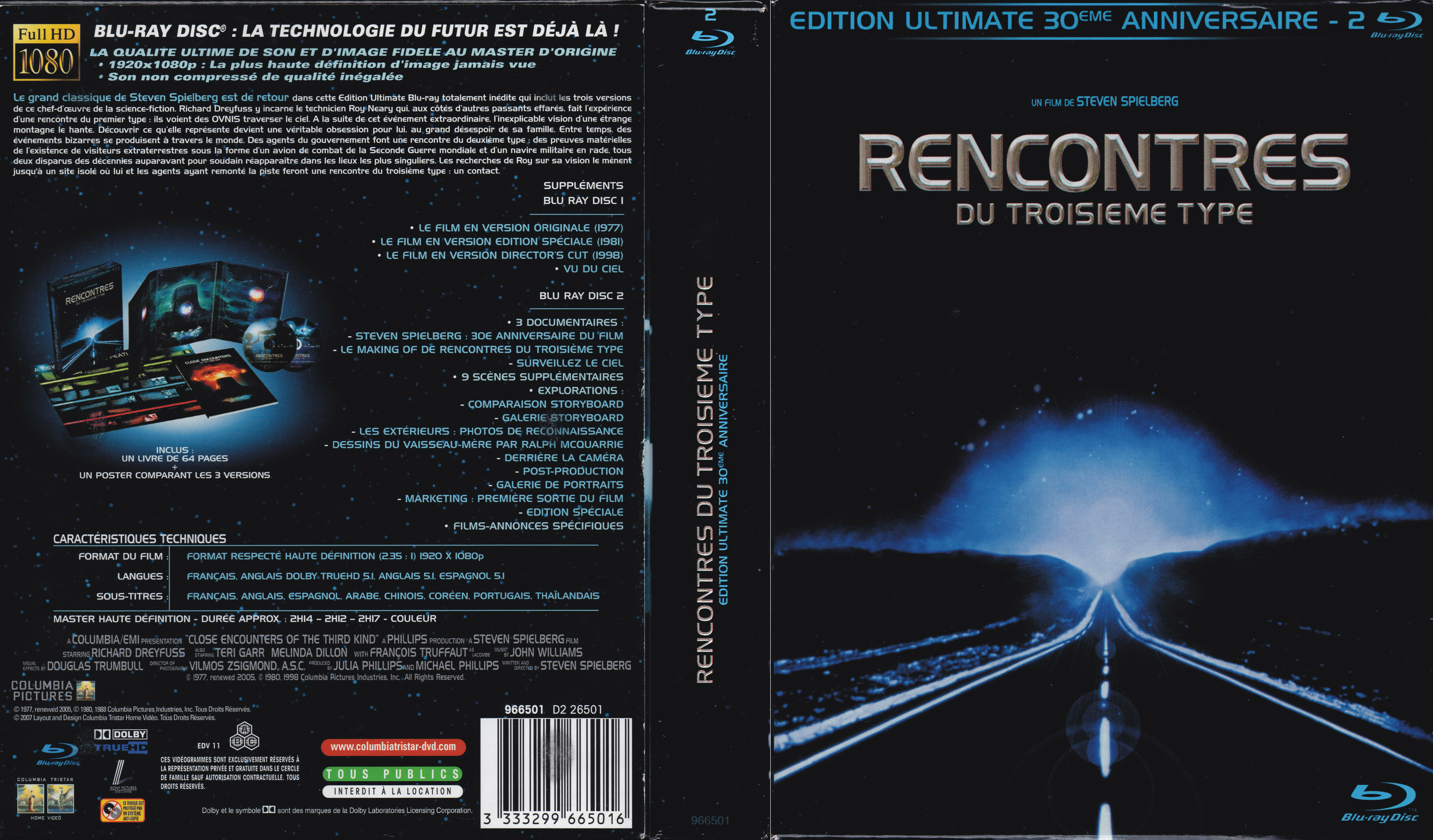 Jaquette DVD Rencontres du troisieme type (BLU-RAY) v2