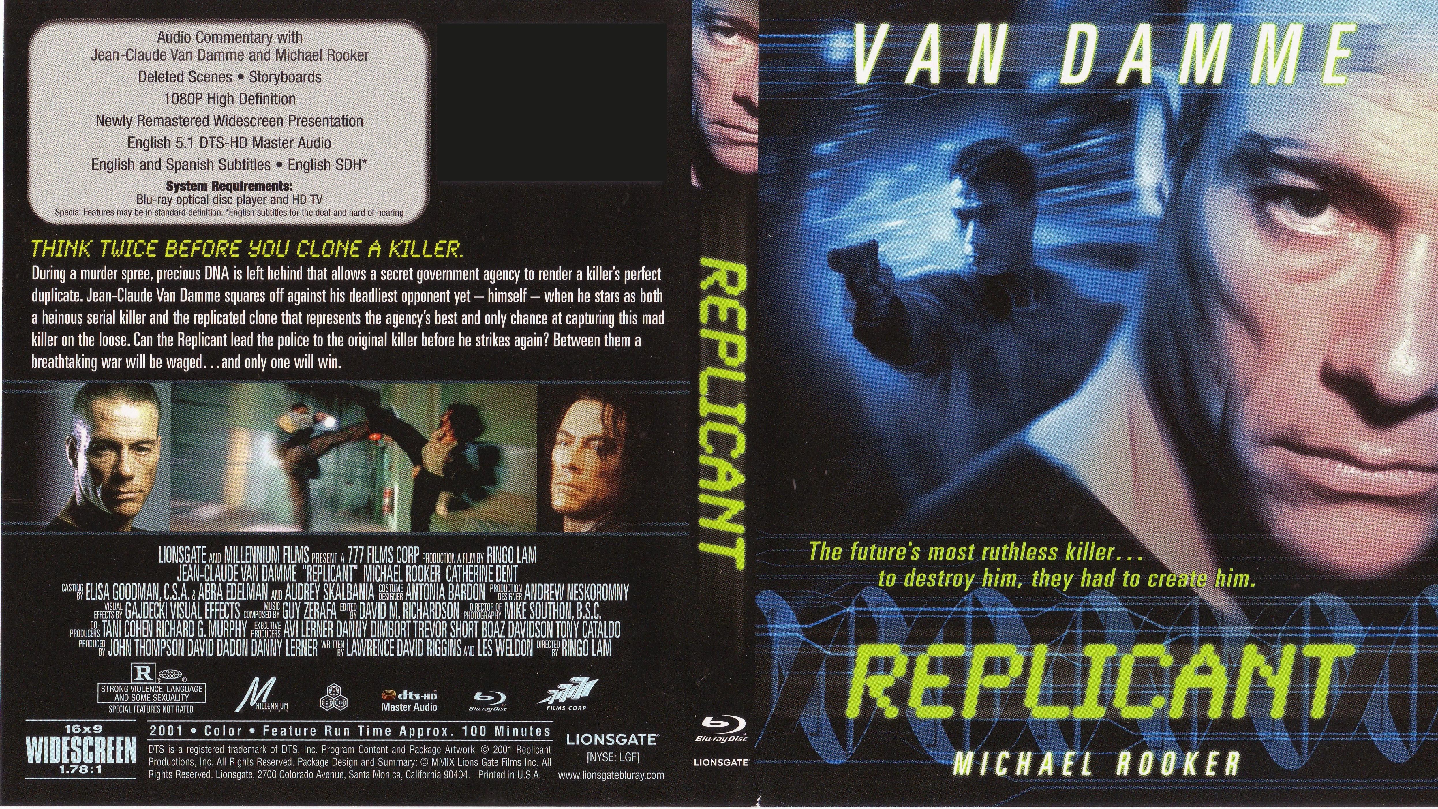 Jaquette DVD Replicant Zone 1 (BLU-RAY)