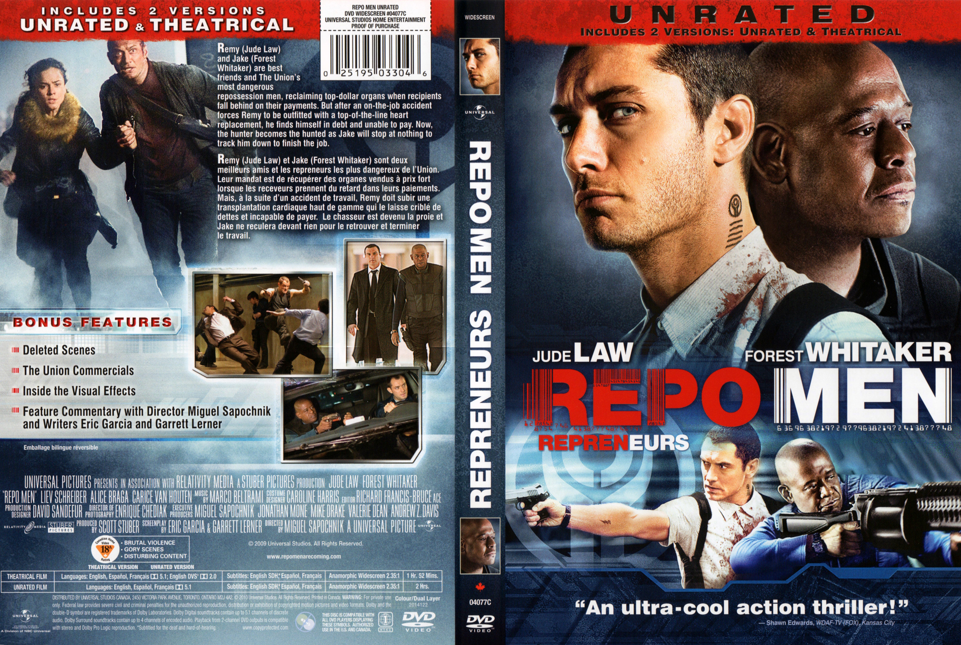 Jaquette DVD Repo Men - Repreneurs (Canadienne)