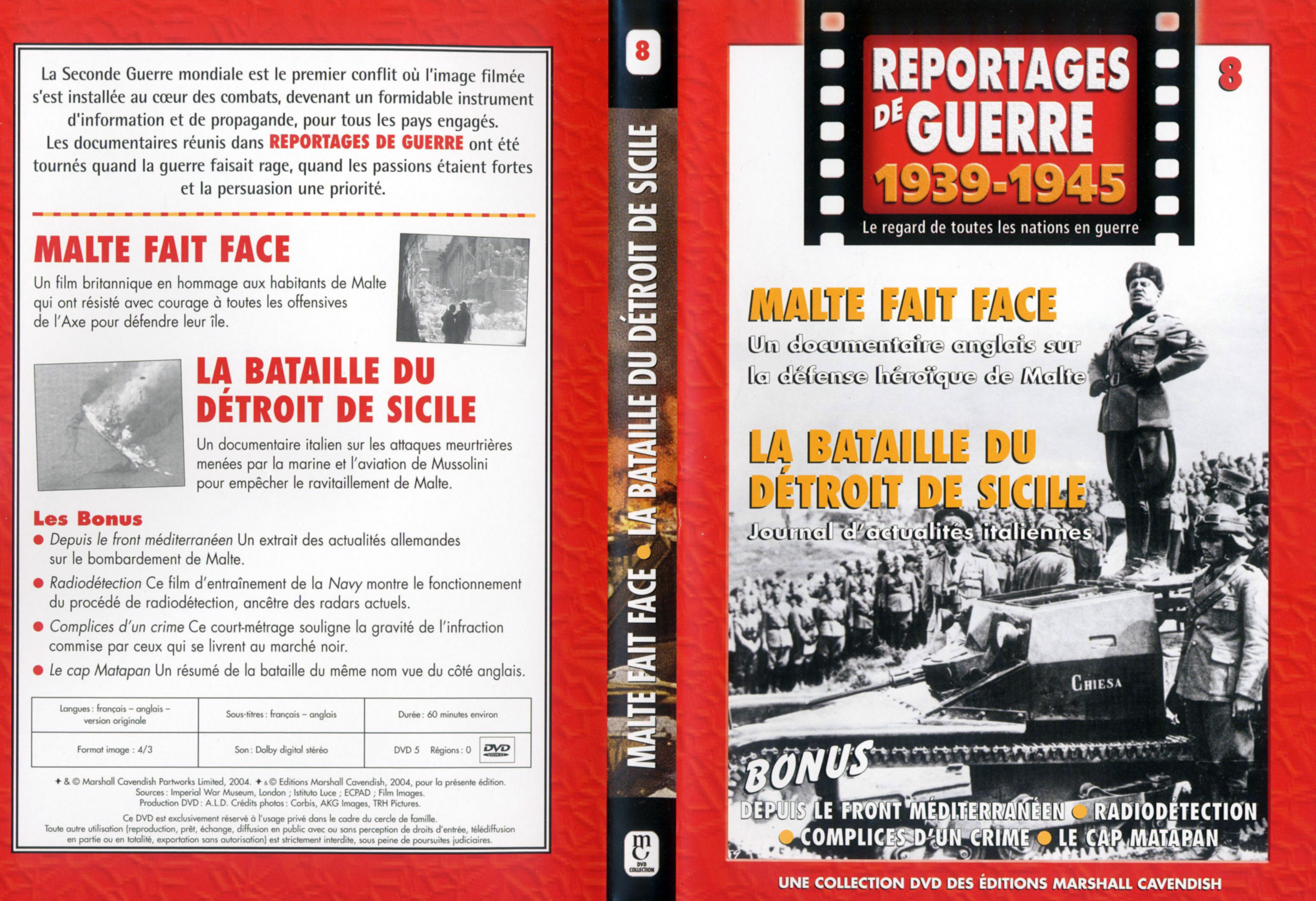 Jaquette DVD Reportages de guerre vol 08