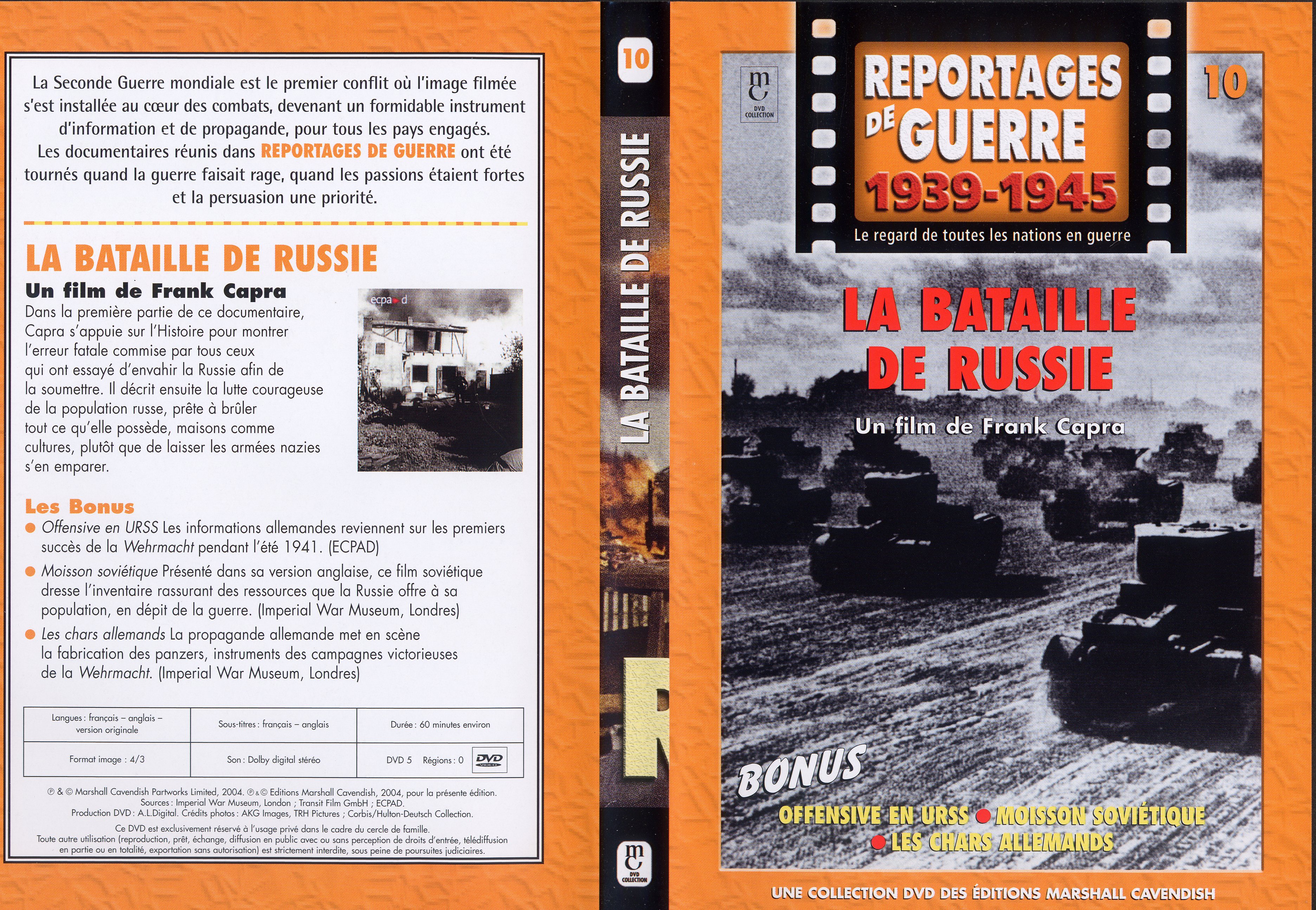 Jaquette DVD Reportages de guerre vol 10