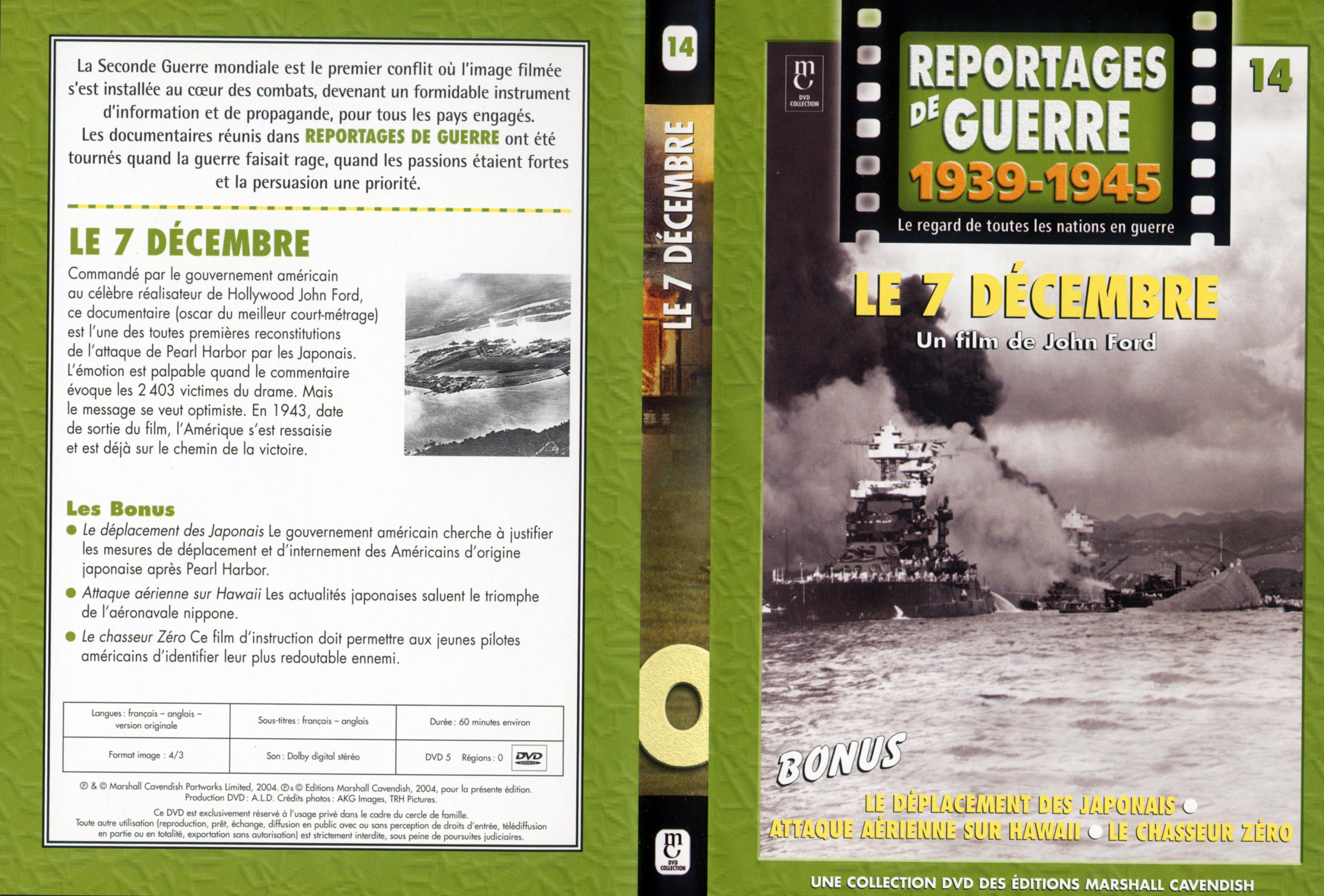 Jaquette DVD Reportages de guerre vol 14