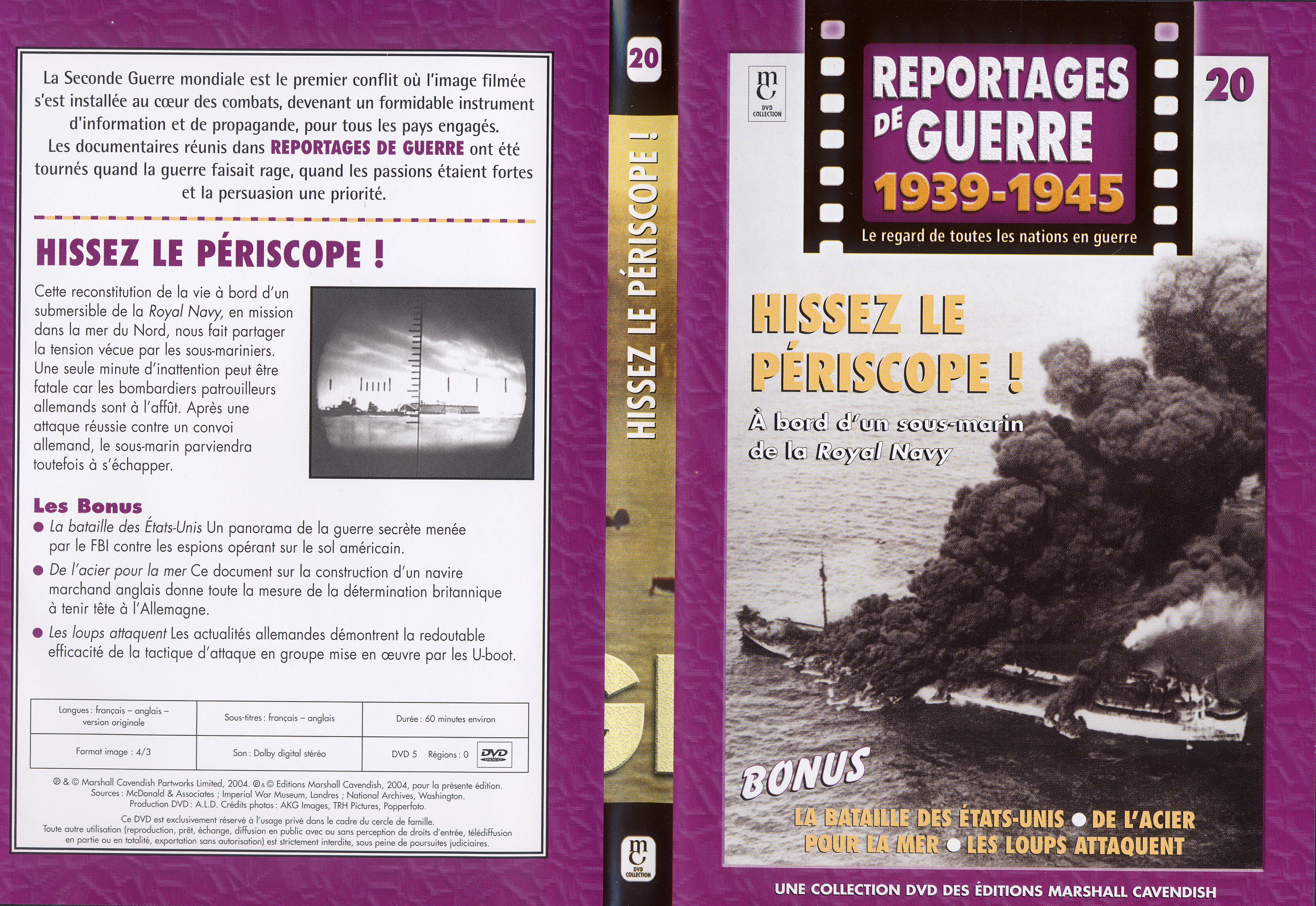 Jaquette DVD Reportages de guerre vol 20