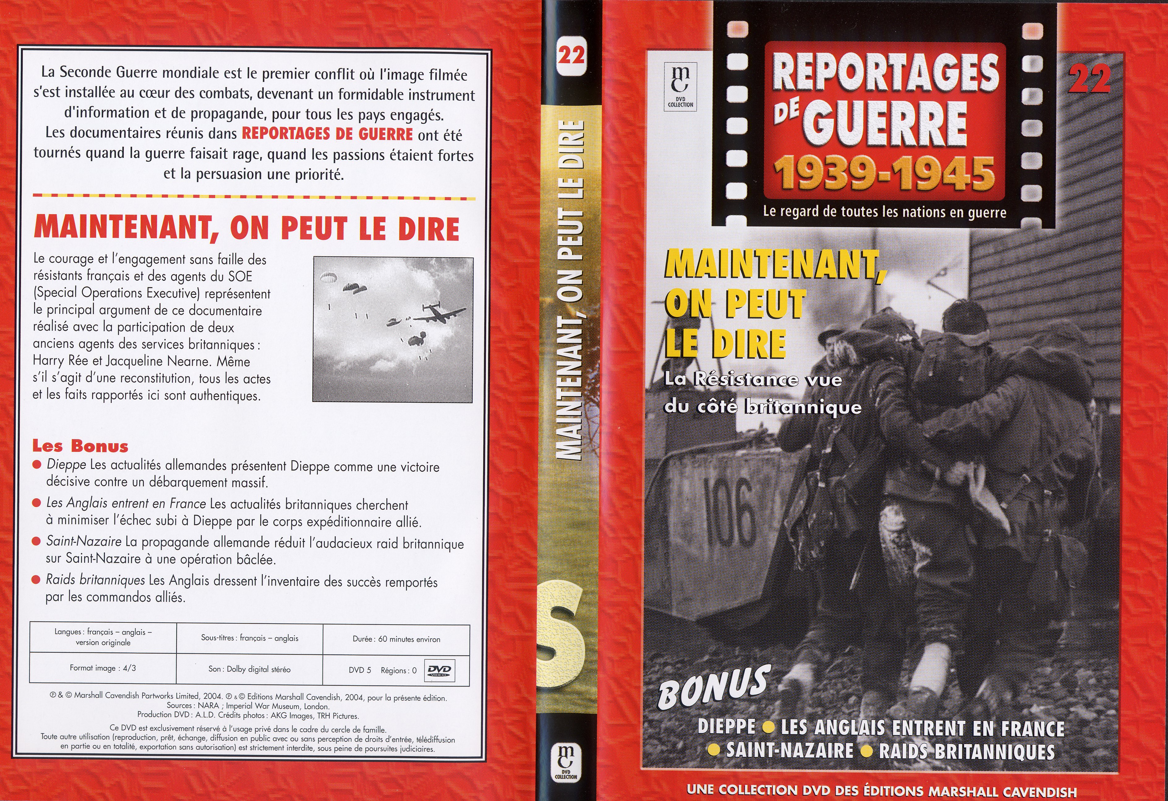 Jaquette DVD Reportages de guerre vol 22