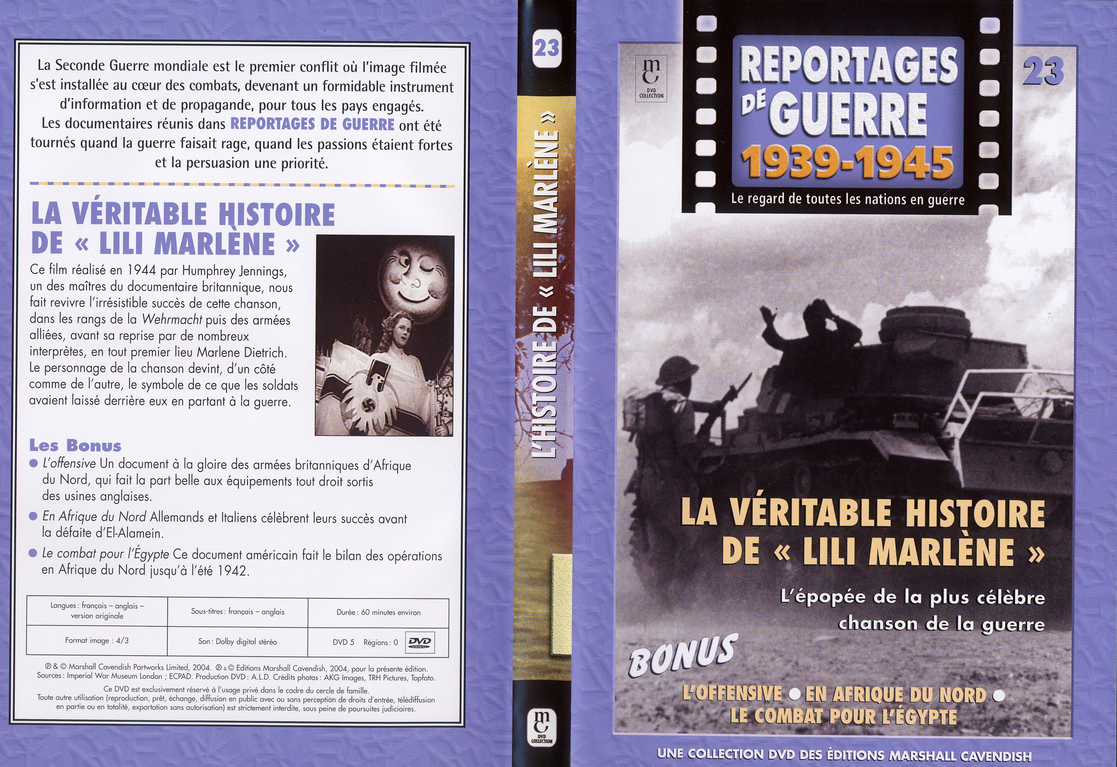 Jaquette DVD Reportages de guerre vol 23