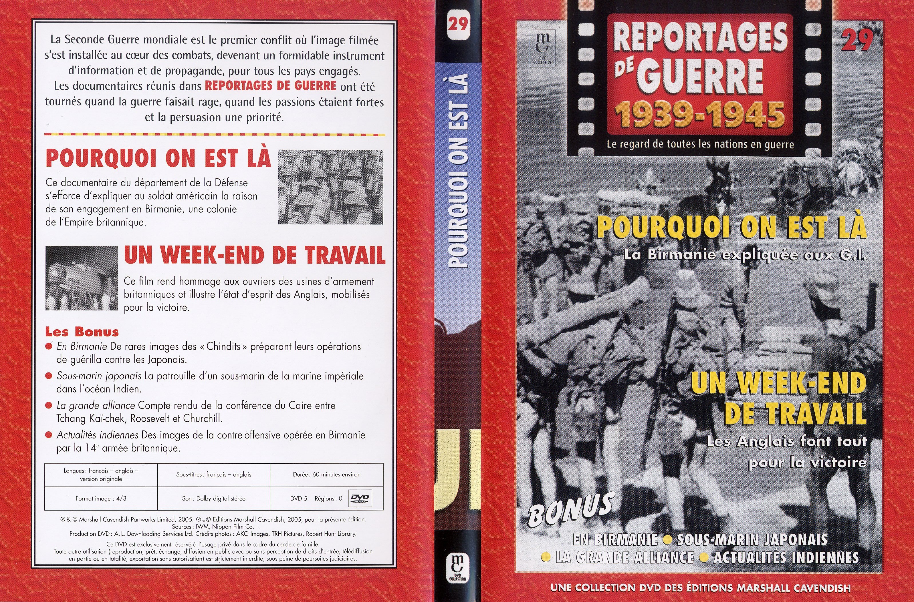 Jaquette DVD Reportages de guerre vol 29