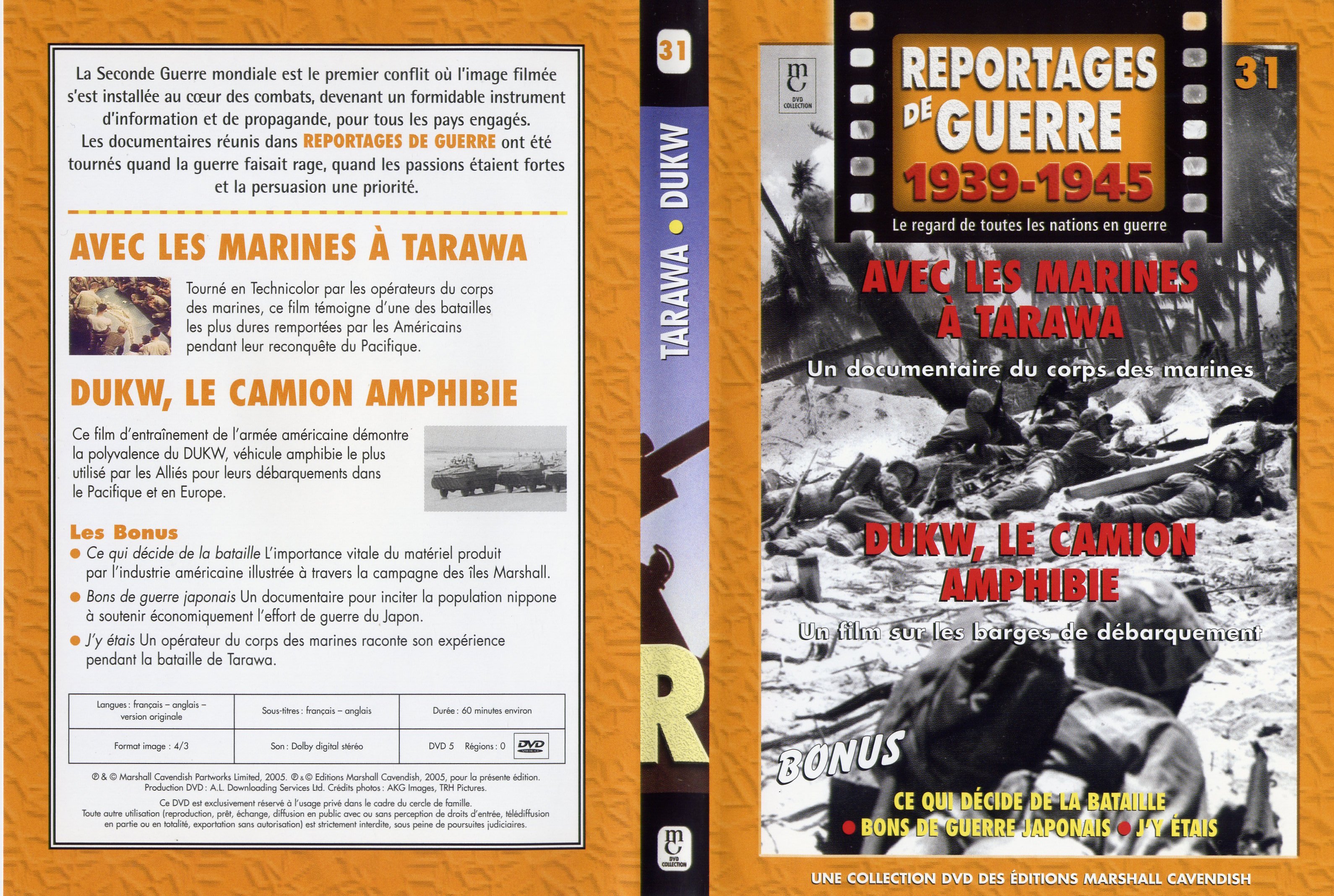 Jaquette DVD Reportages de guerre vol 31