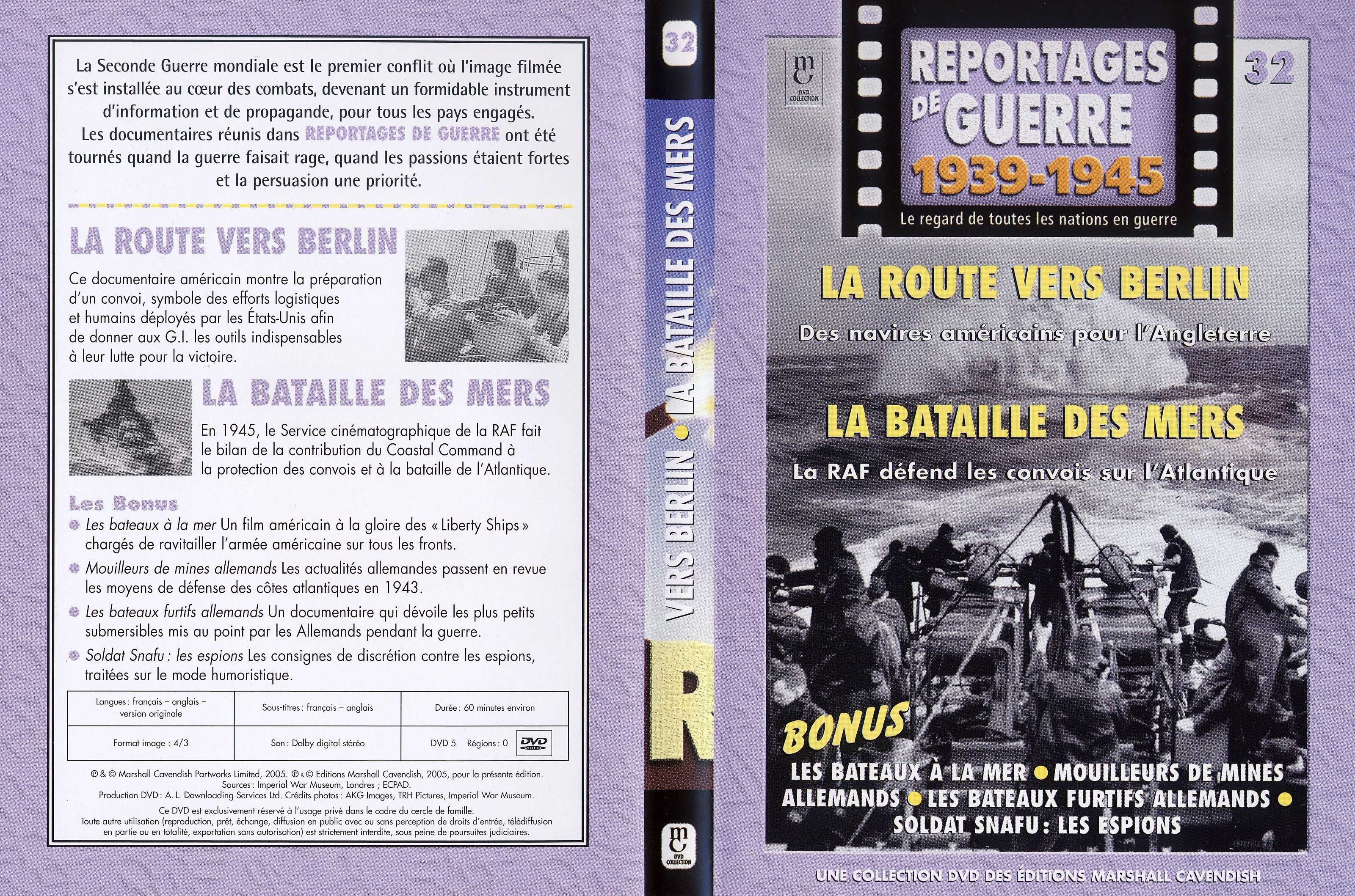 Jaquette DVD Reportages de guerre vol 32