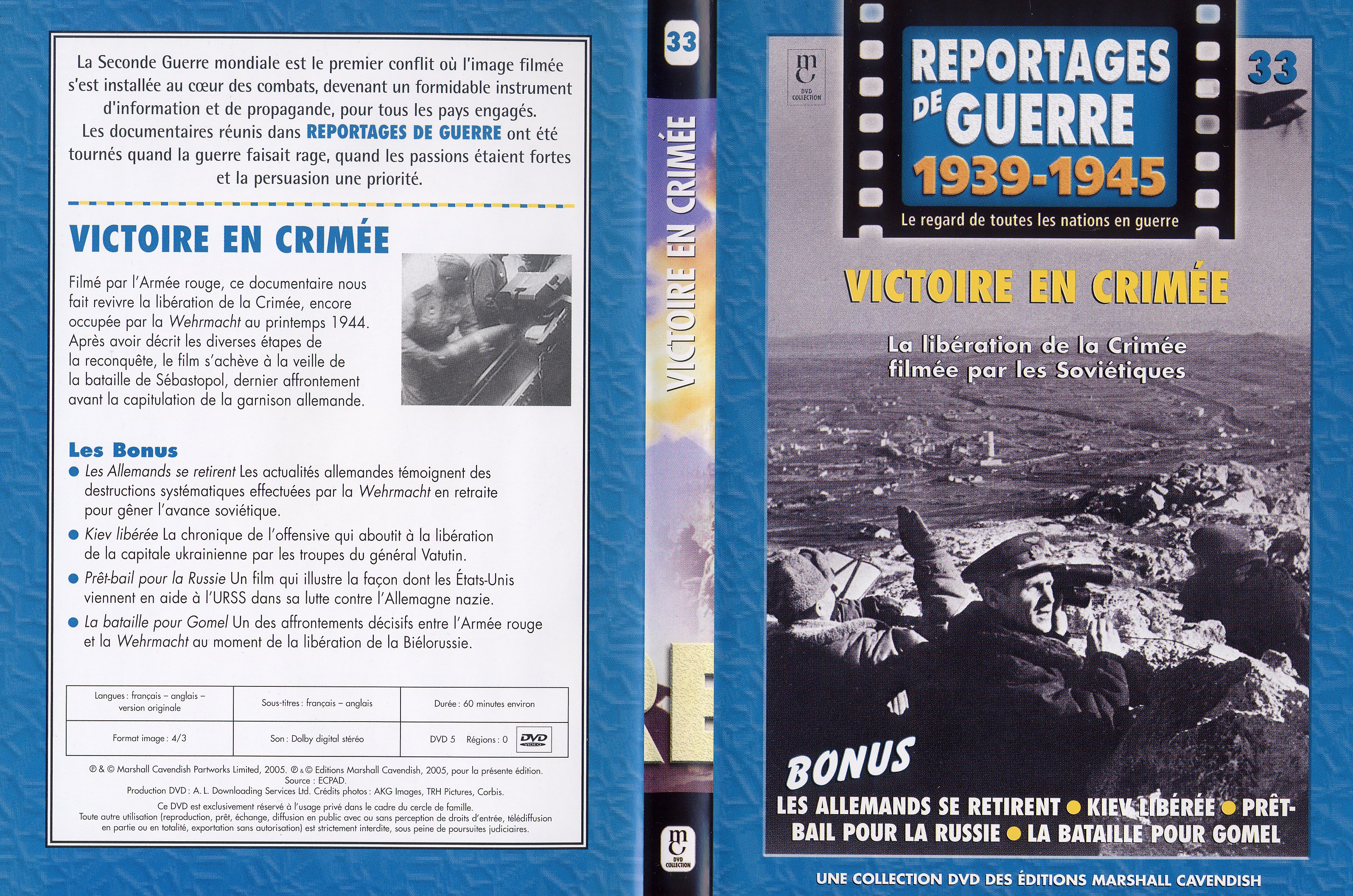 Jaquette DVD Reportages de guerre vol 33