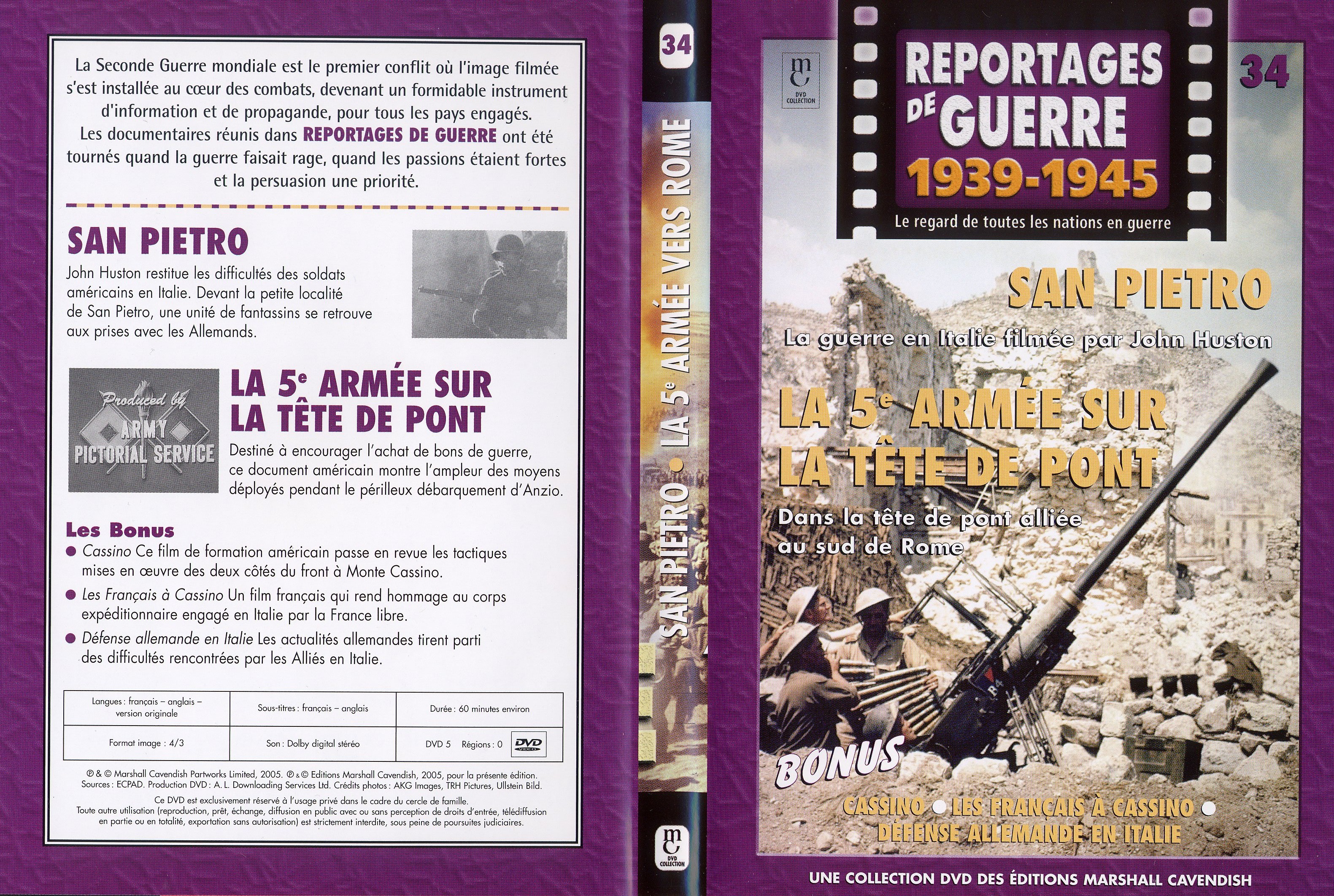 Jaquette DVD Reportages de guerre vol 34